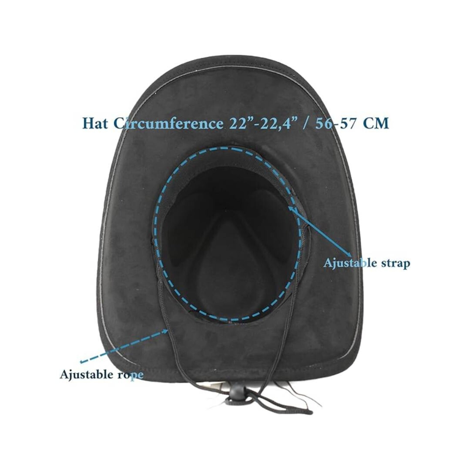 Sombrero Vaquero Cowboy Cowgirl Western Rodeo negro liso - 2