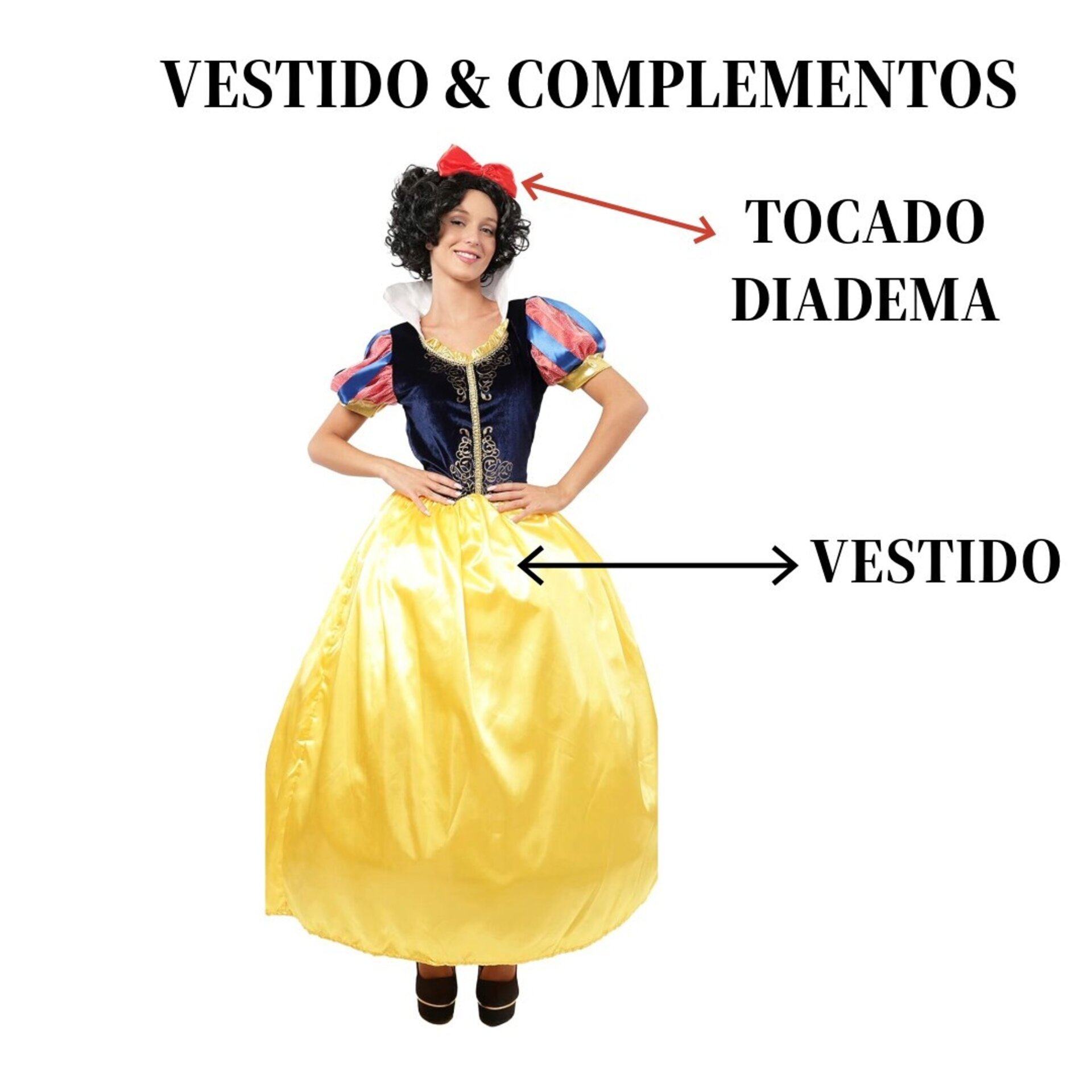 Disfraz de Blancanieves Snow White cuento de Hadas Vestido para Mujer Adulto - 5