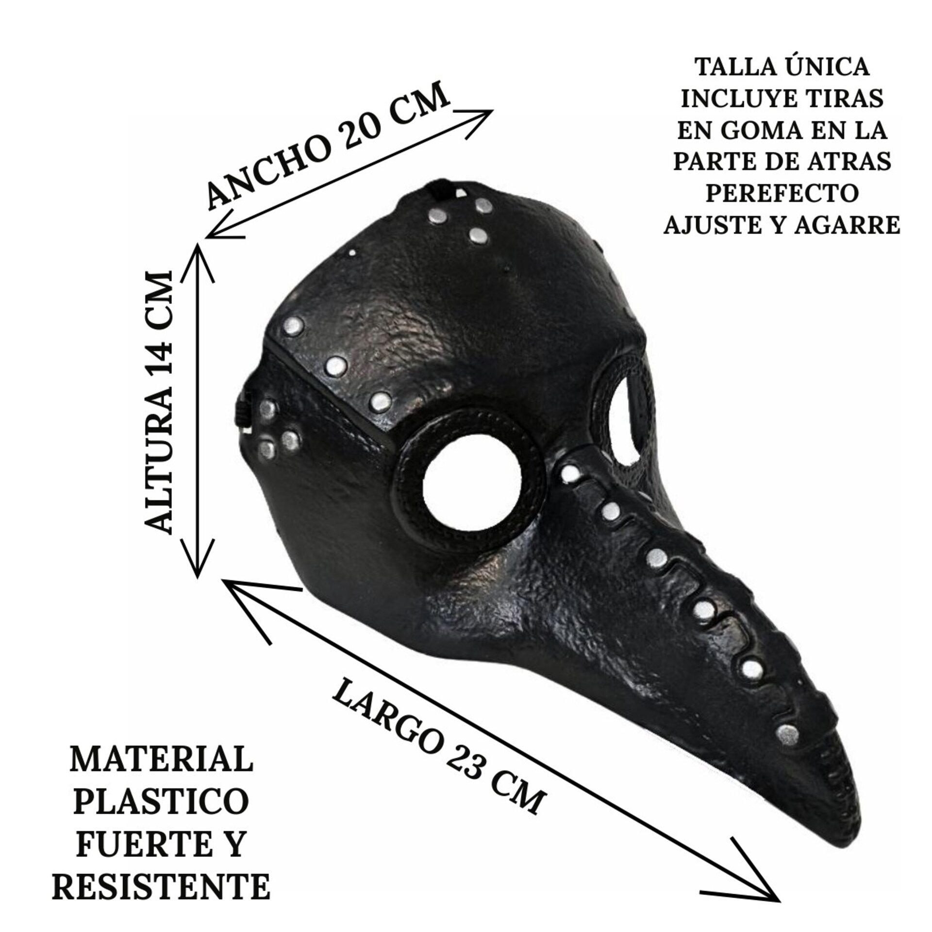 Disfraz Medico Peste Negra Adulto Túnica Negra Máscara Steampunk Sacerdote - 3