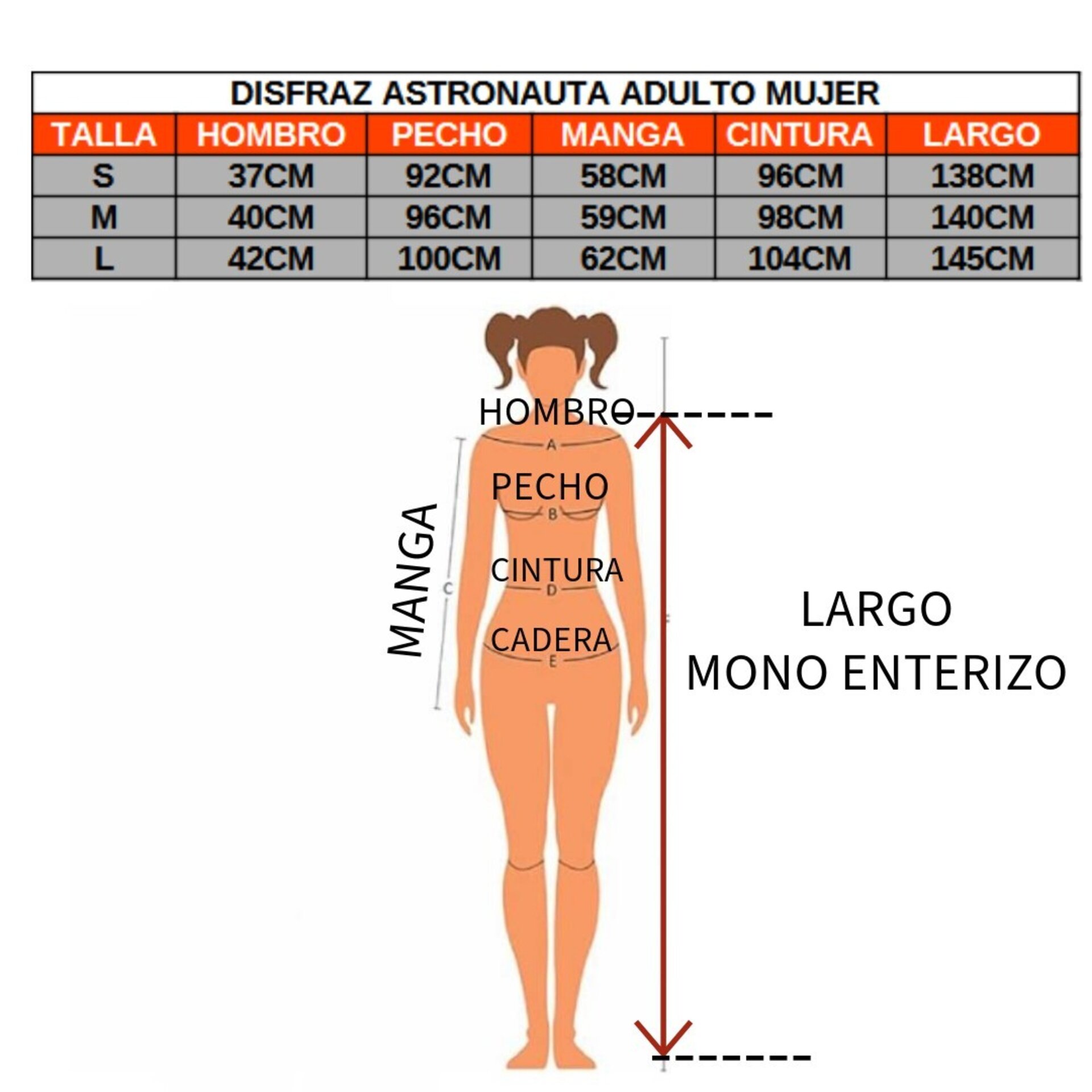 Disfraz Astronauta Mujer Traje Espacial para Adulto Fiesta Halloween Carnaval - 7