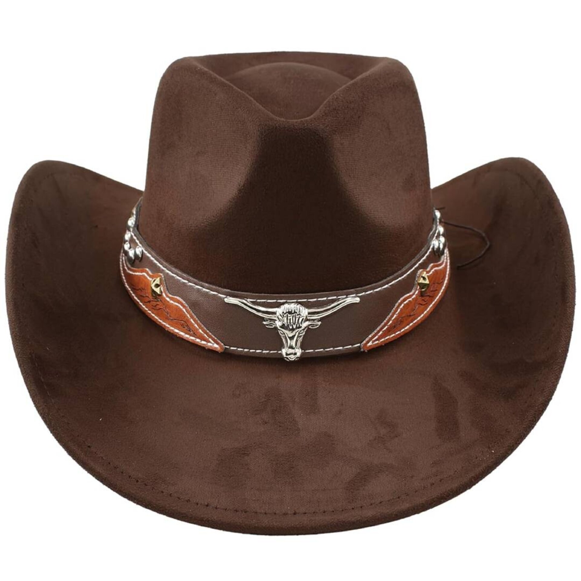 Sombrero Vaquero Cowboy Western Country Fieltro Marrón Adulto Ajustable M/L - 2