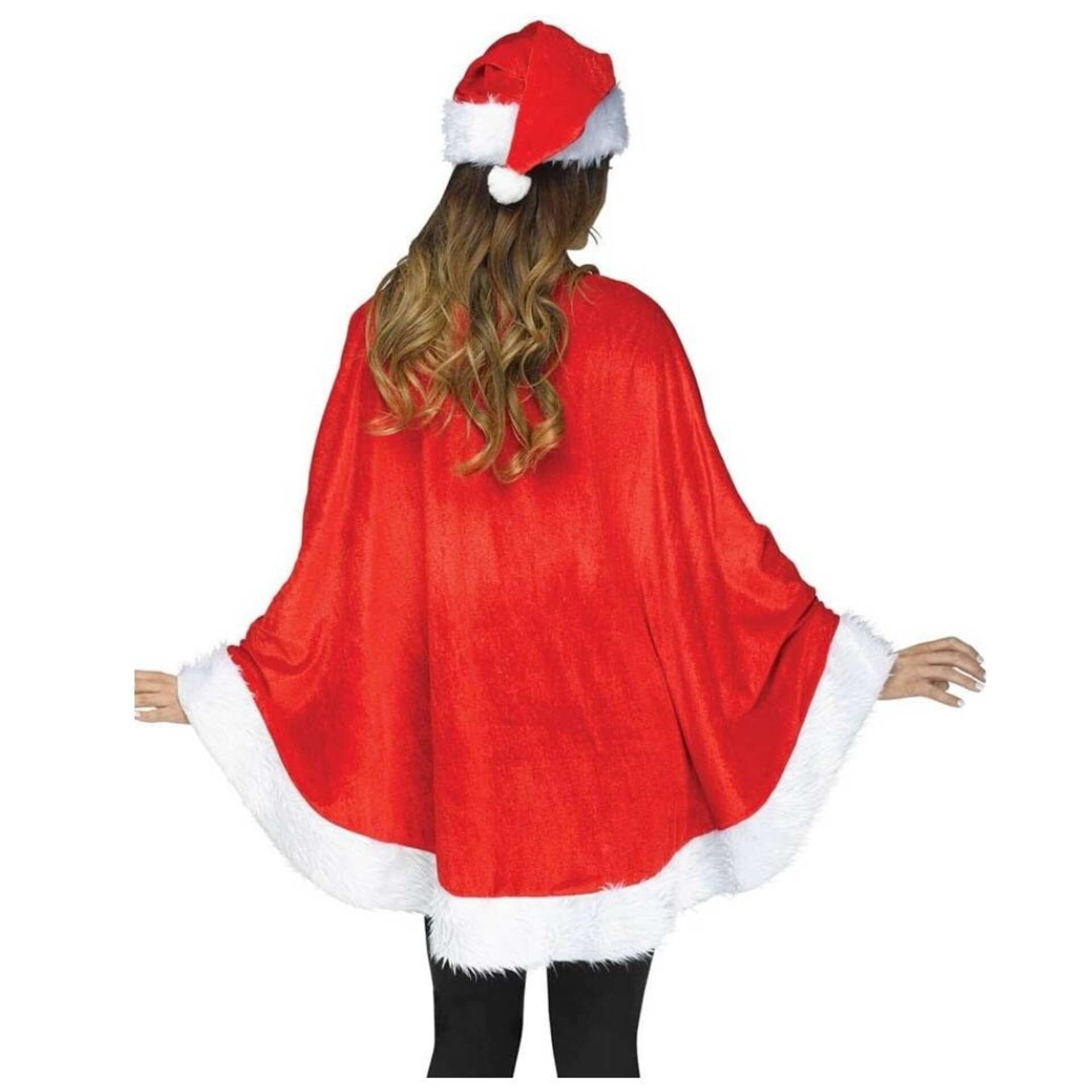 Disfraz Mamá Noel Mujer | Capa Poncho Corta y Gorro + Medias | Santa Navidad - 2