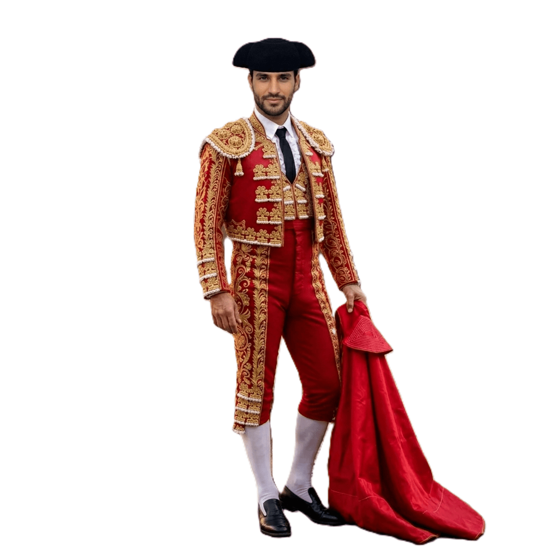 Kit Torero para Disfraz Capote Rojo (145x70cm) + Montera Adulto| Talla Única - 8