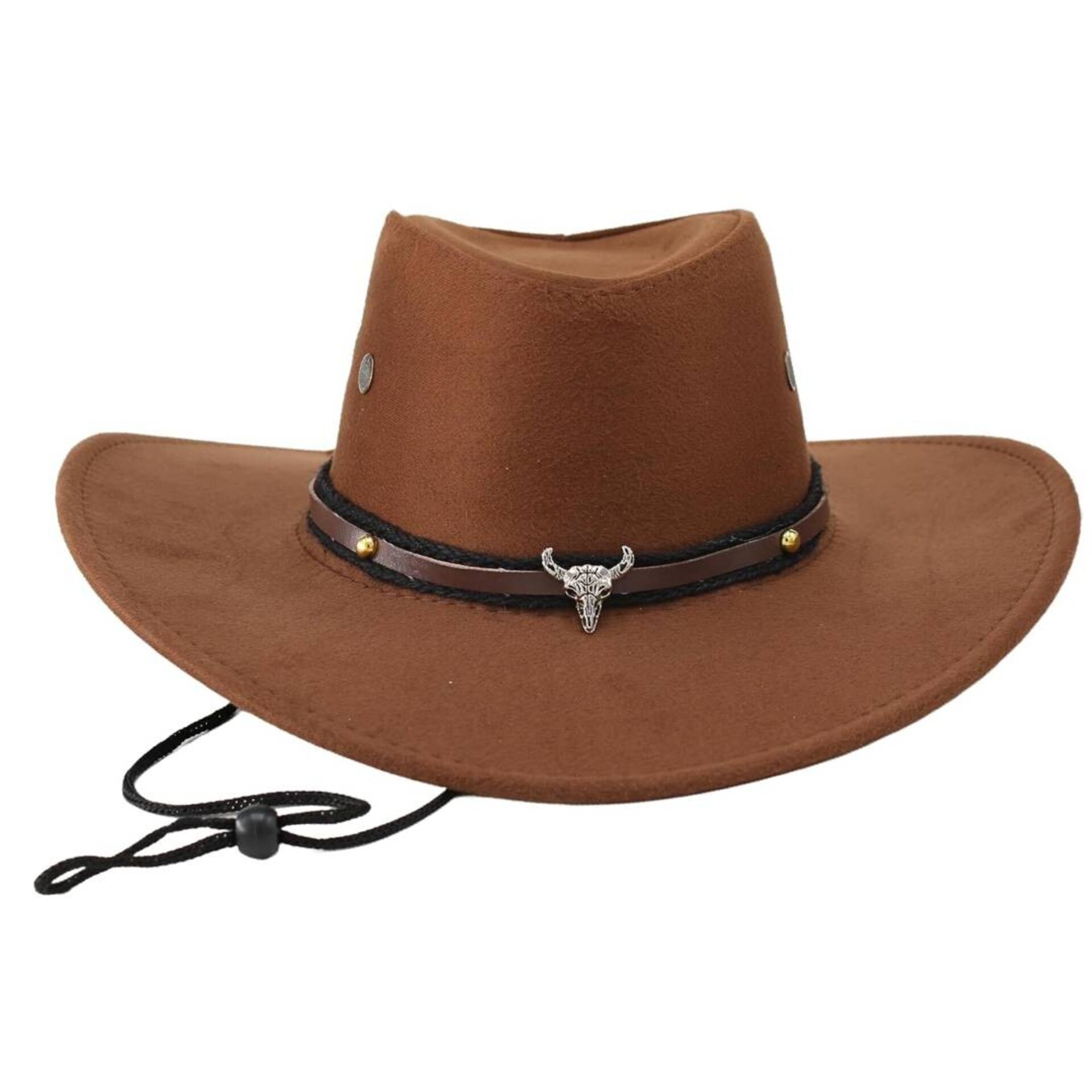 Sombrero Vaquero Cowboy Western Talla Ajustable S/M para Hombre Mujer Marrón - 3