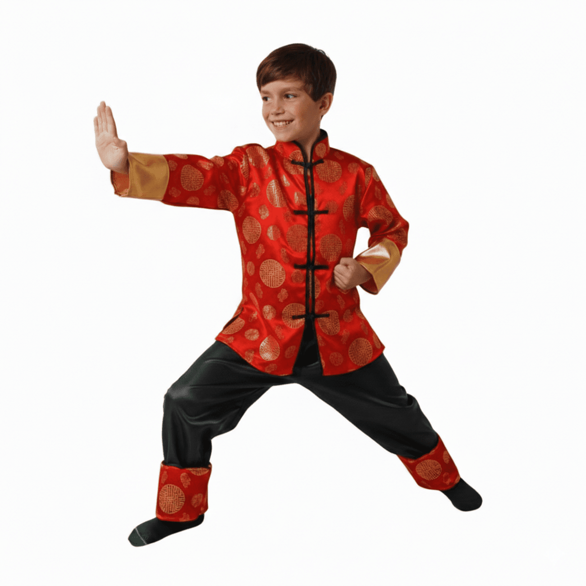Disfraz de Guerrero Oriental para Niño - Cultura China Traje Camisa y Pantalón - 4