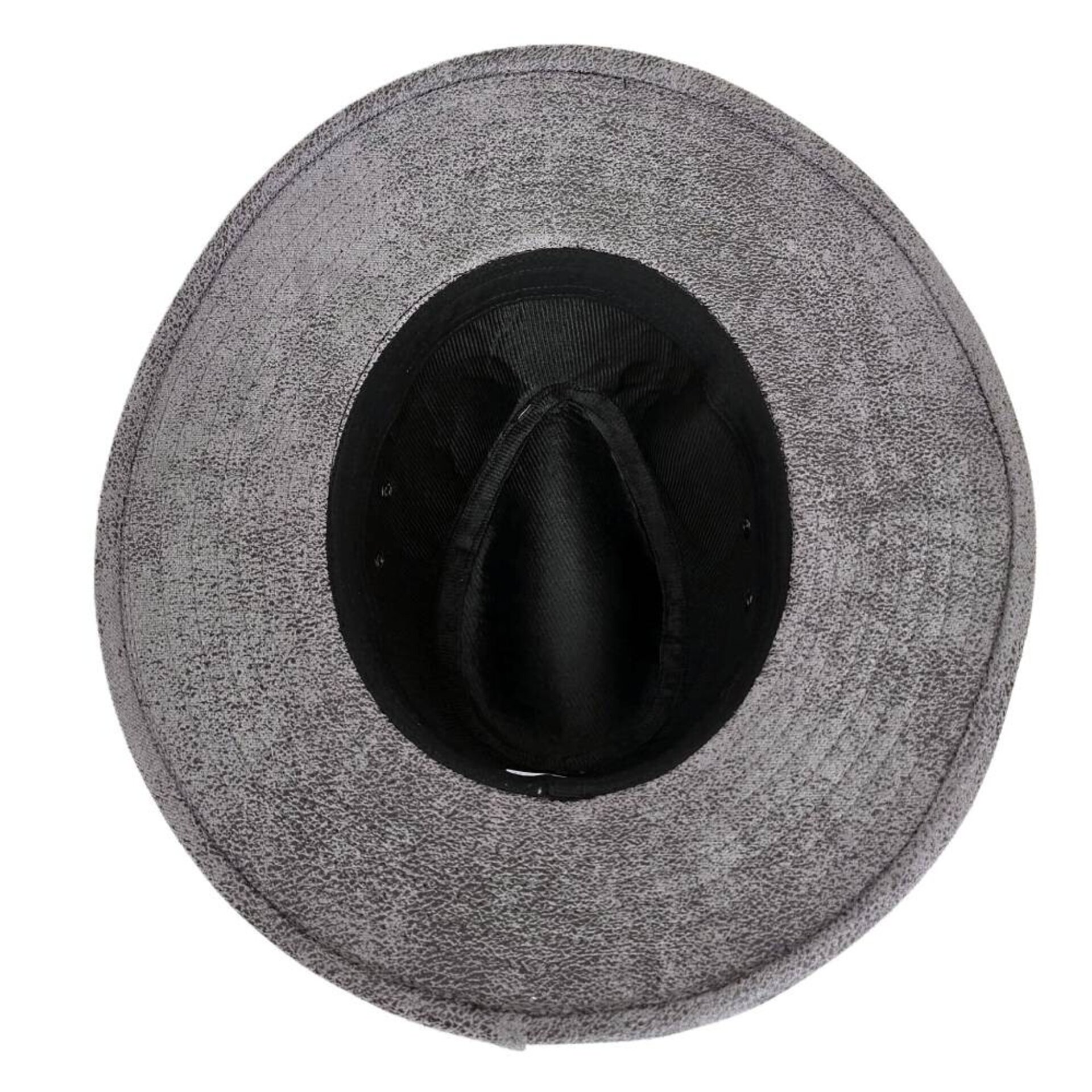 Sombrero Fedora Sintético Gris Desgastado Unisex Adulto Estilo Western Aventura - 4