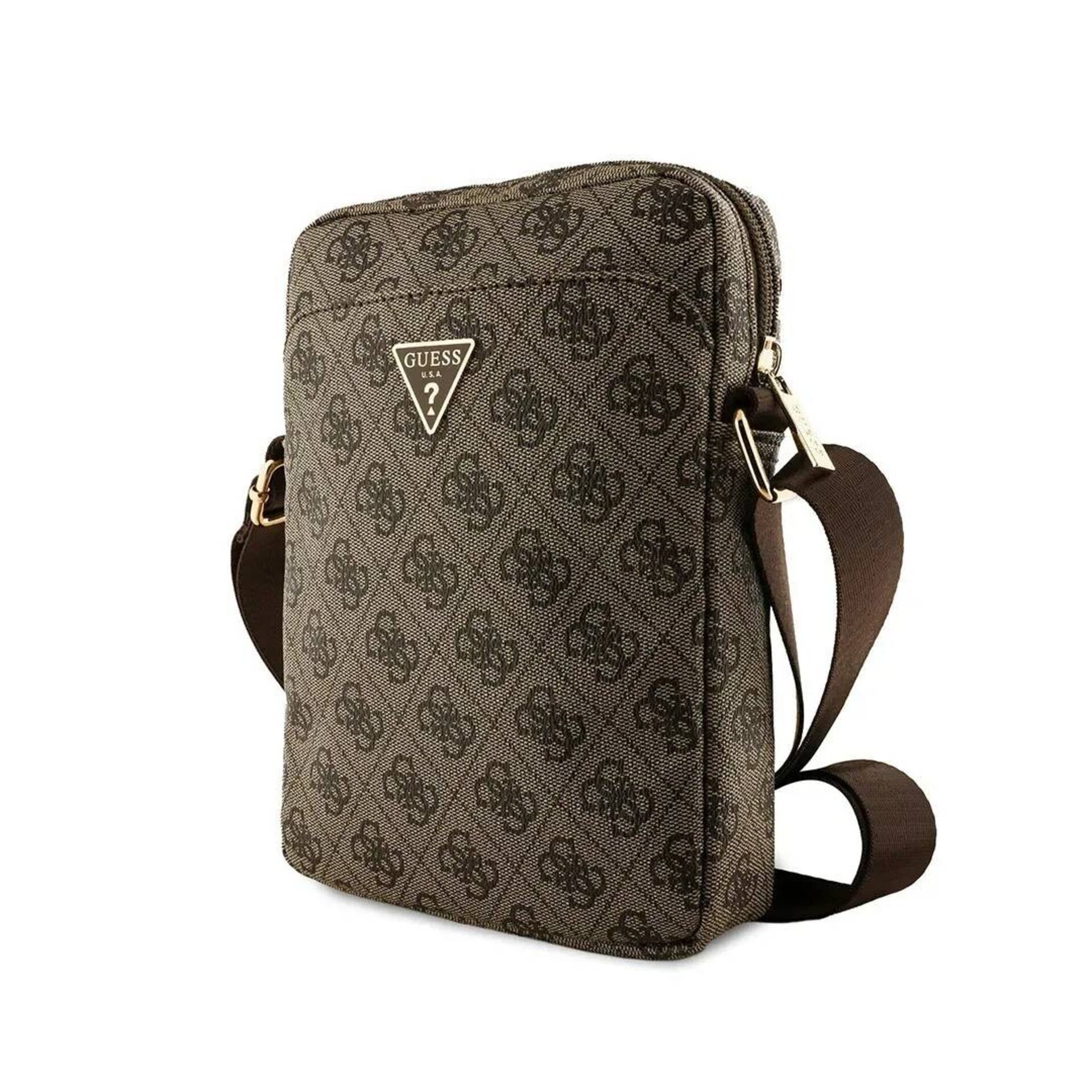 Bolso Bandolera Guess Logotipo Triangular 10" pulgadas Polipiel Marrón - 4