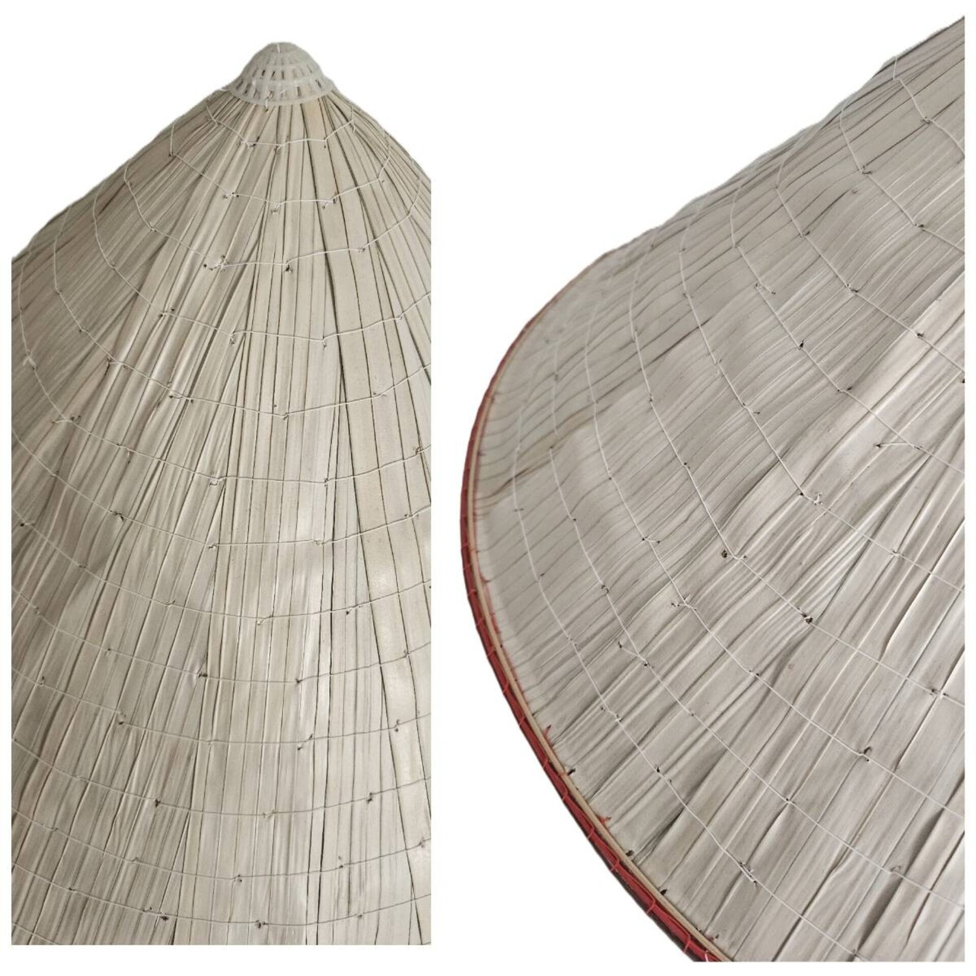 Sombrero de paja natural Chino hecho a mano Bambú Protección Solar Adulto - 9