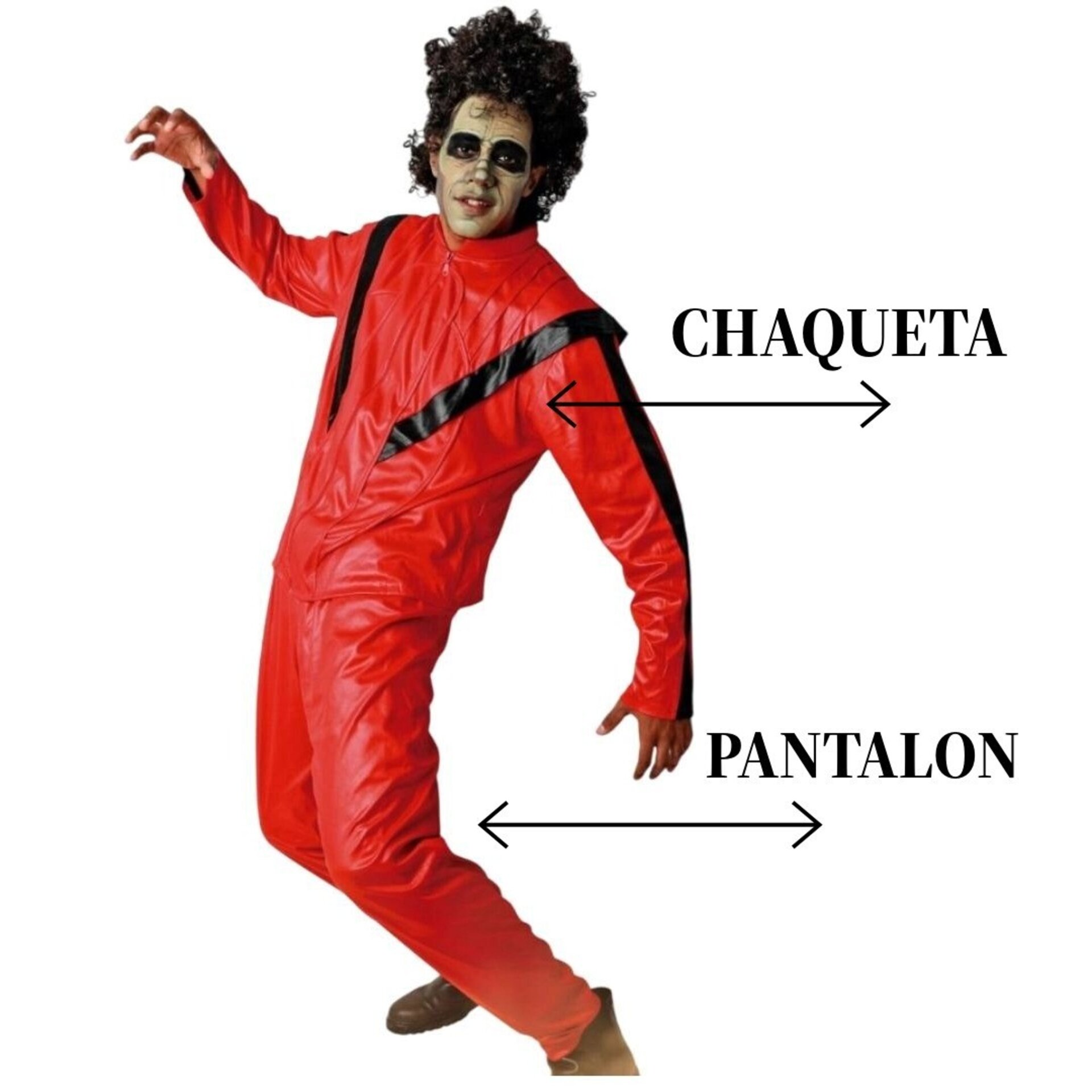 Disfraz Rey del Pop Estilo Michael Jackson - Thriller Pop 80s | Talla Única M/L - 4