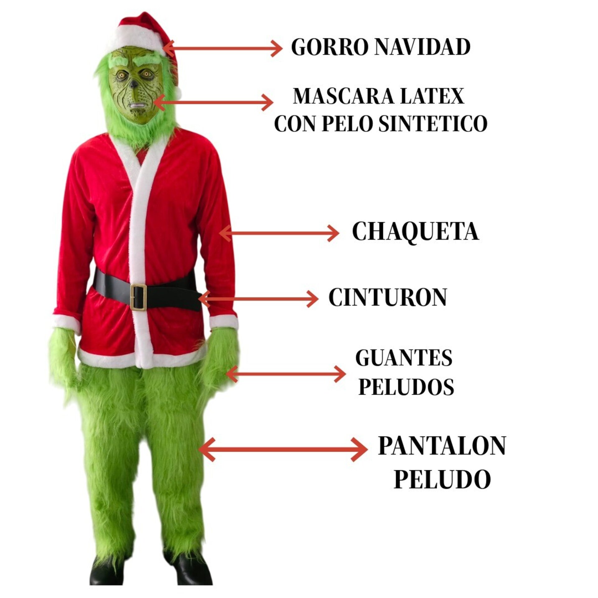 Disfraz El Grinch Monte Crumpit Traje Navidad Hombre Adulto - 3