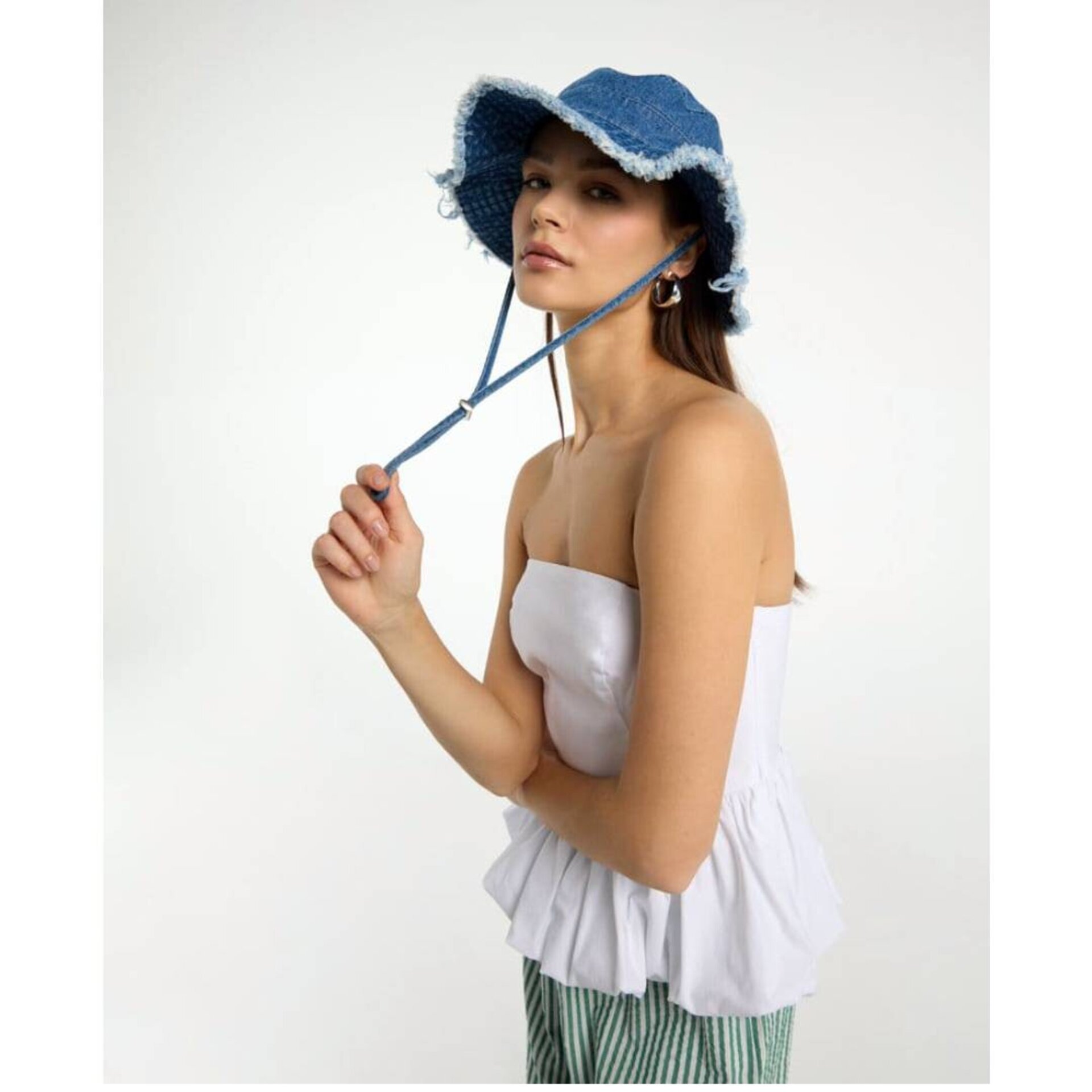 Gorro Vaquero Algodón 100% Deshilachado | Accesorio de Moda Unisex | Uso Diario - 2