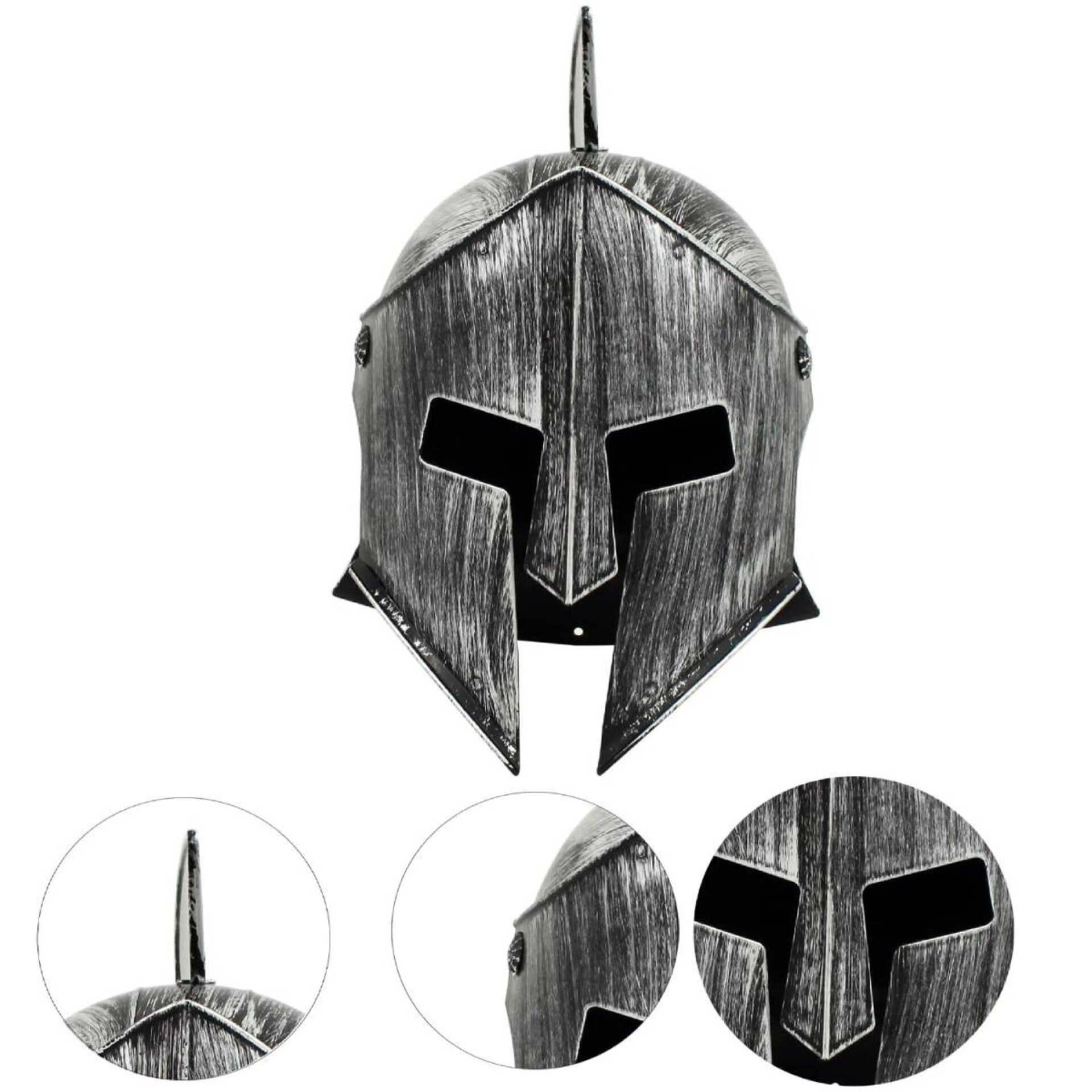 Casco Medieval Espartano Disfraz Romano de Gladiador Guerrero Adulto Talla Única - 5