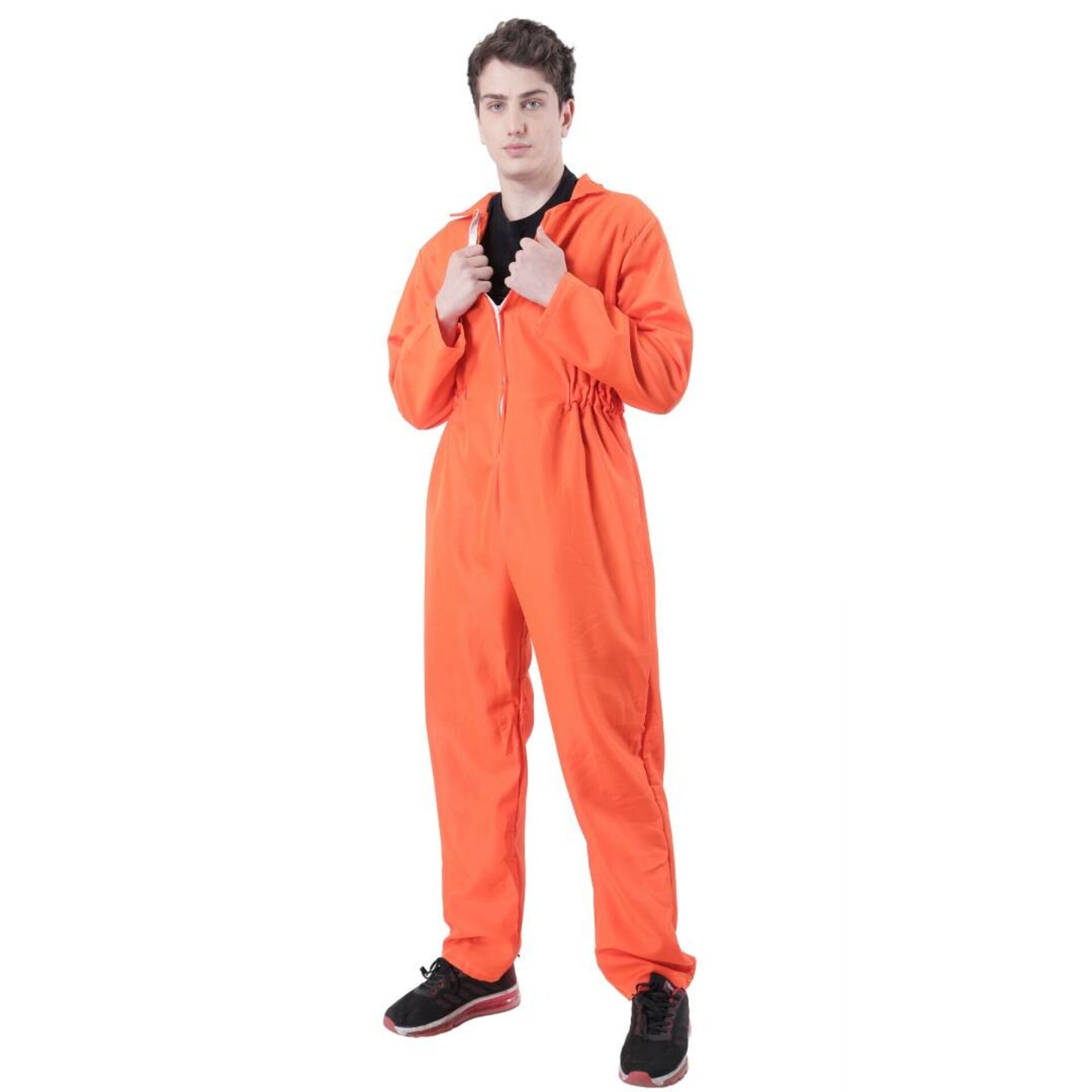 Disfraz Preso Naranja Mono Enterizo Prisionero Adulto Fiesta Halloween Carnaval - 2