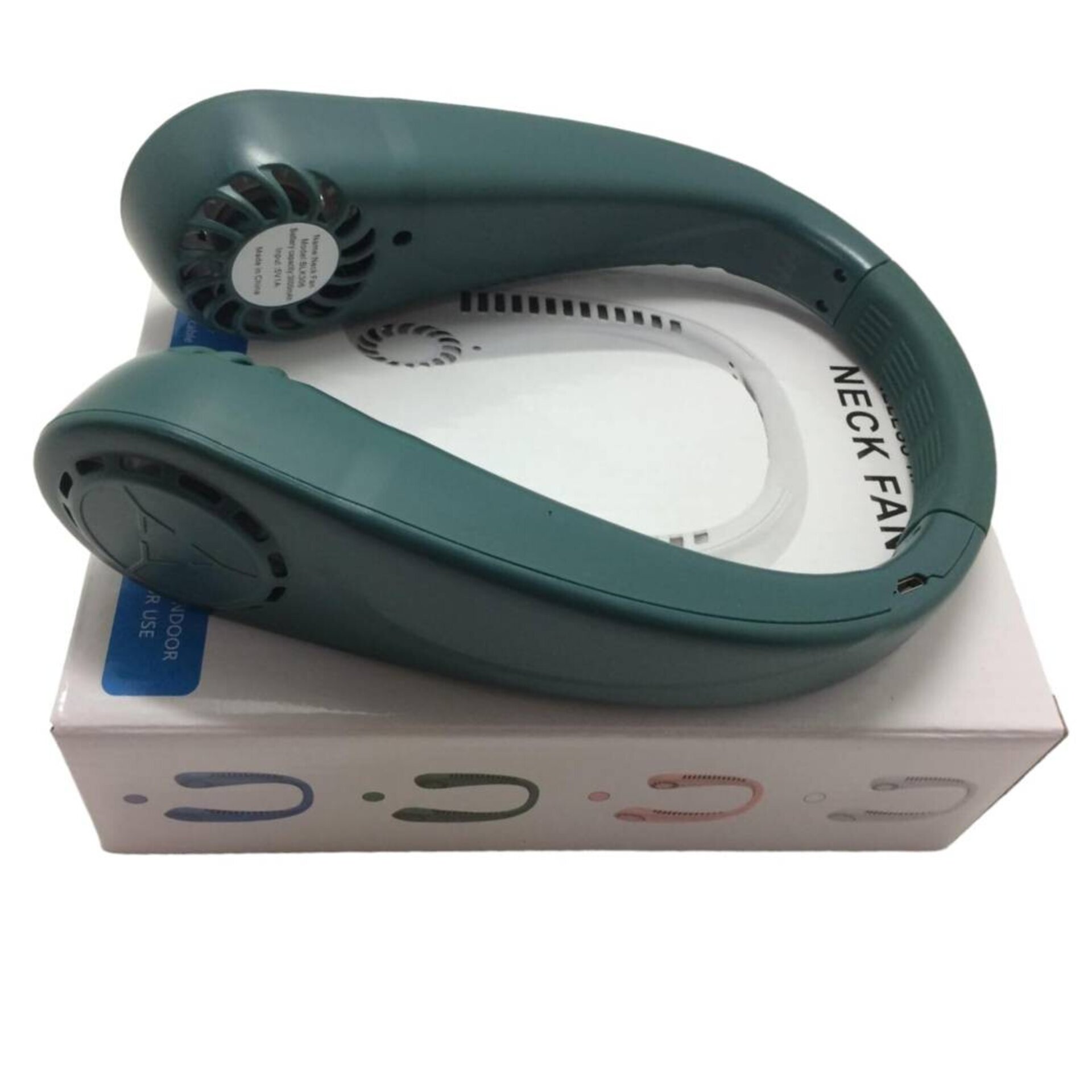 Ventilador Portátil de Cuello Neck Fan 3 Velocidades Recargable con USB Viaje - 2