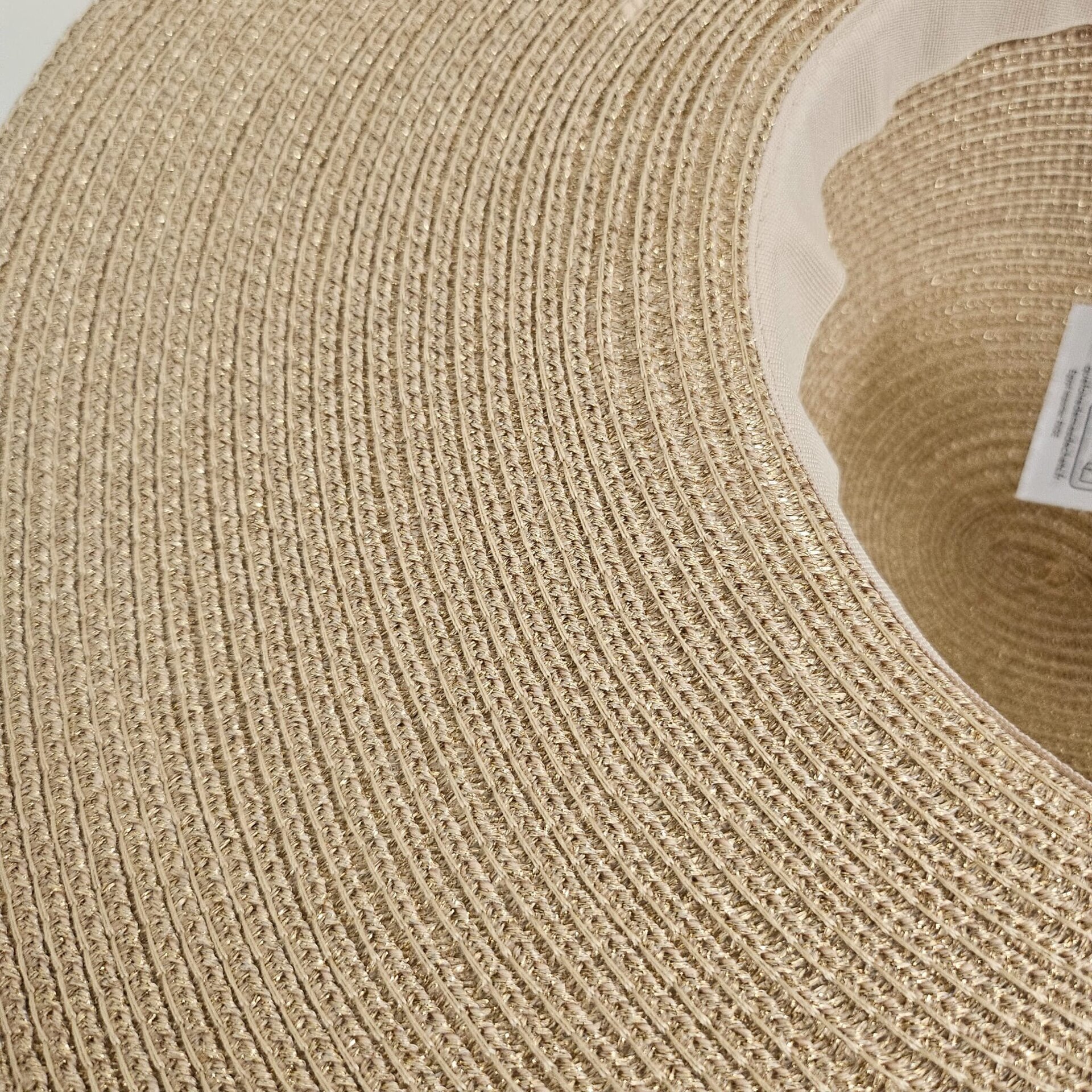 Pamela de Paja Elegante Mujer Ala Ancha 13cm, Sombrero Sol Playa y Eventos - 4