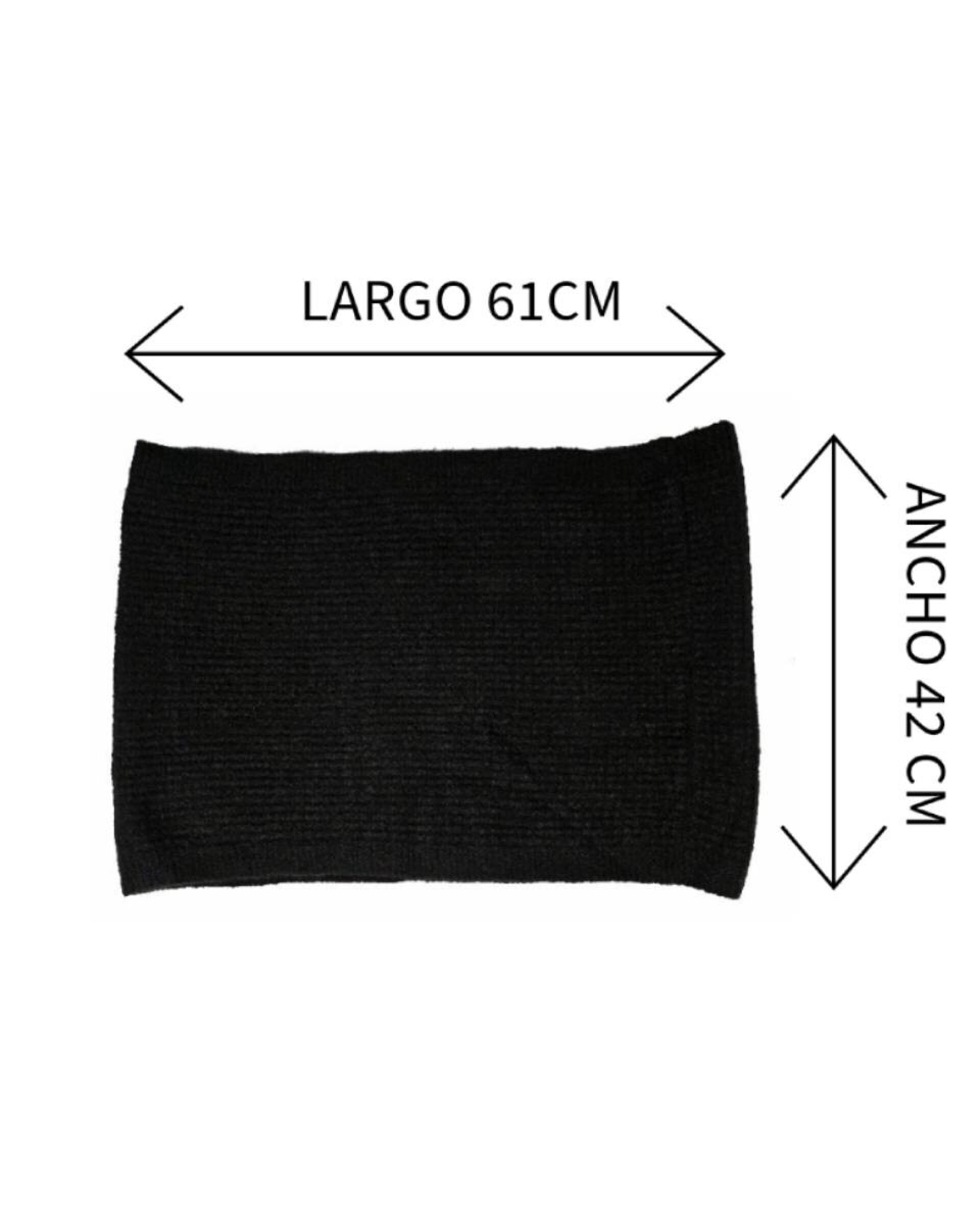 Bufanda Redonda de cuello para Hombre, Mujer Bufanda Polar de Punto Negro - 6