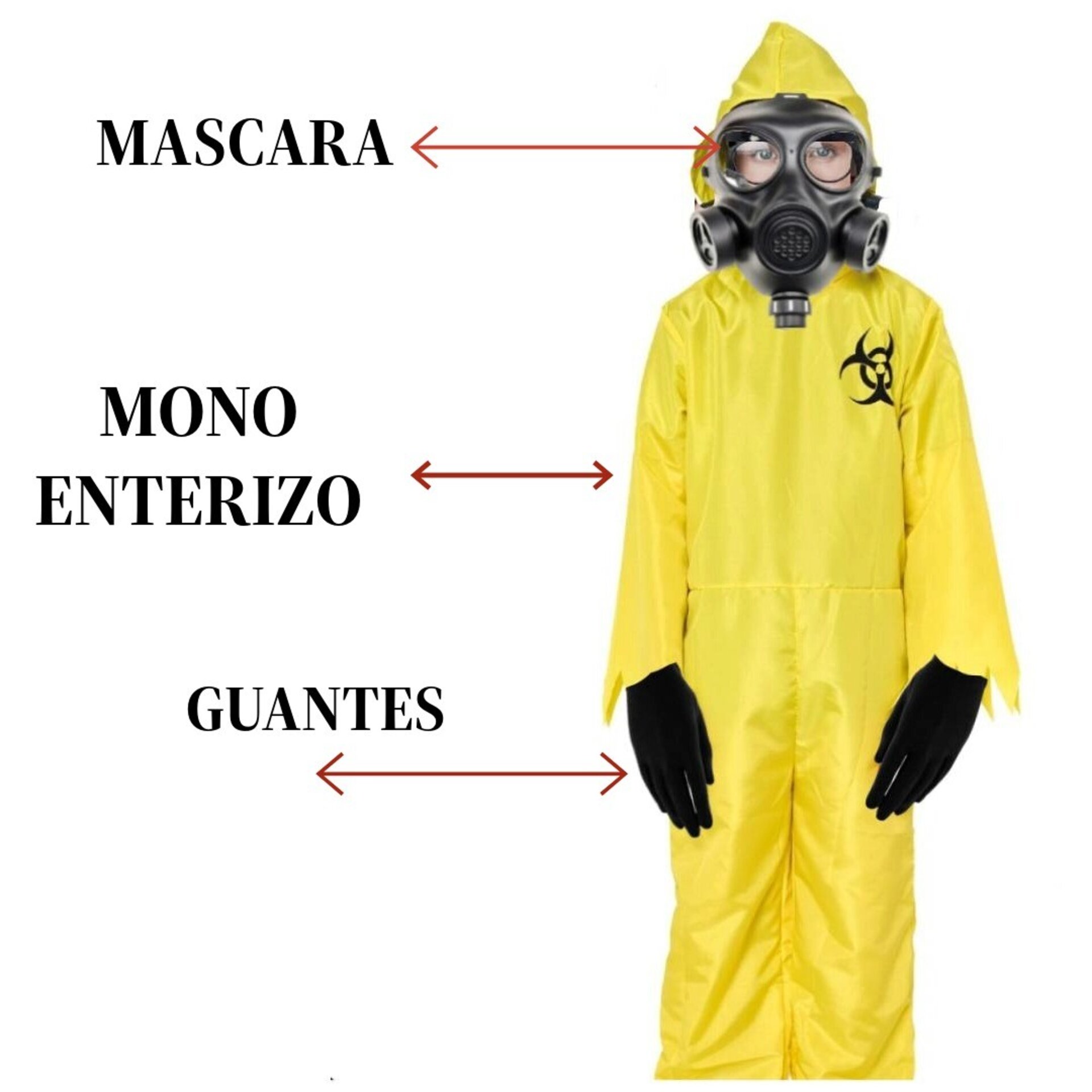 Disfraz Peligro Biológico Adulto | Halloween, Fiesta Temática | Máscara Antigás - 8