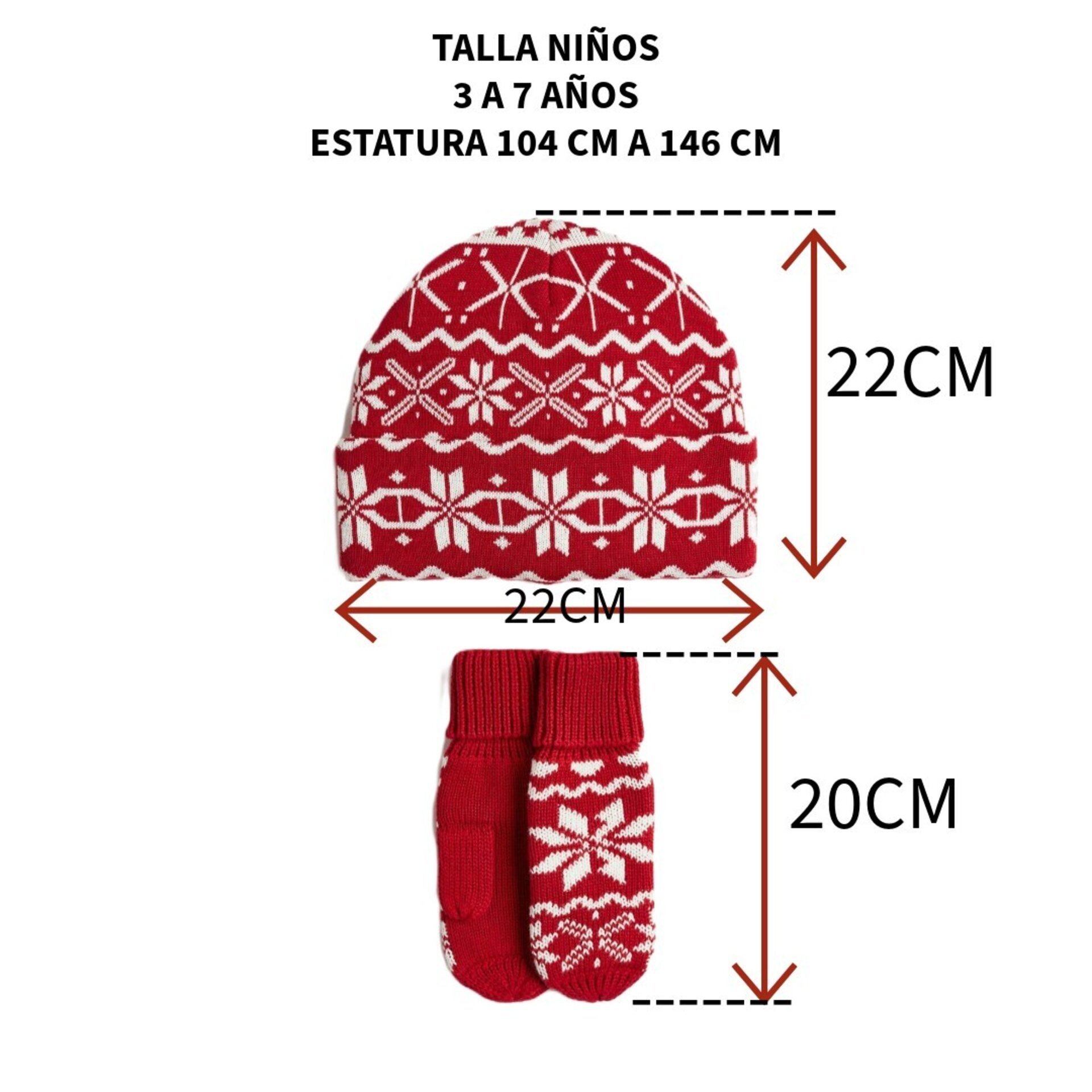 Conjunto 2 piezas Gorro y Manoplas Niños Jacquard | Calidez Invierno | 3-11 Años - 6