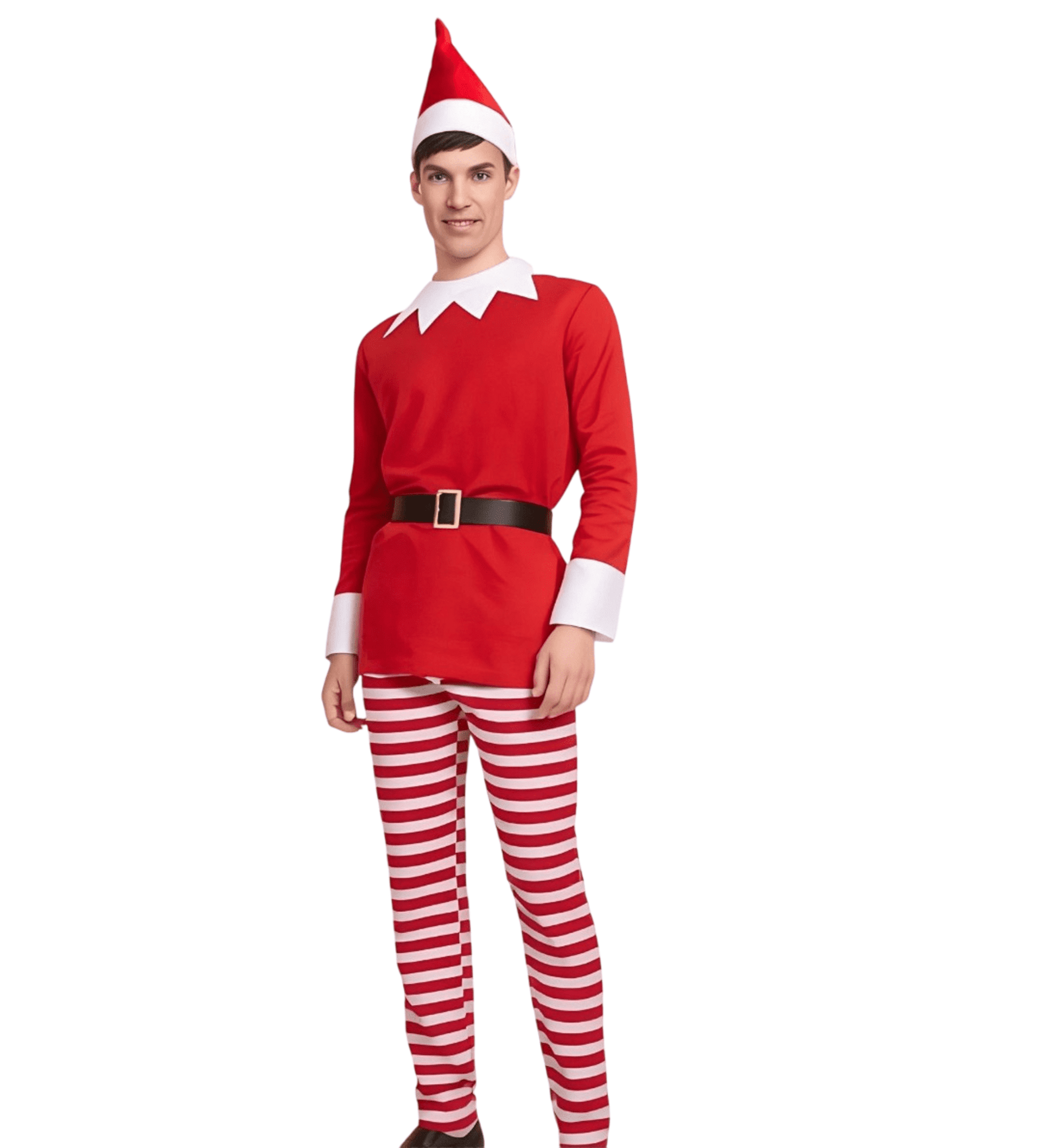 Disfraz de Elfo de Navidad para Hombre - Traje de Ayudante de Papá Noel de Lujo - 4