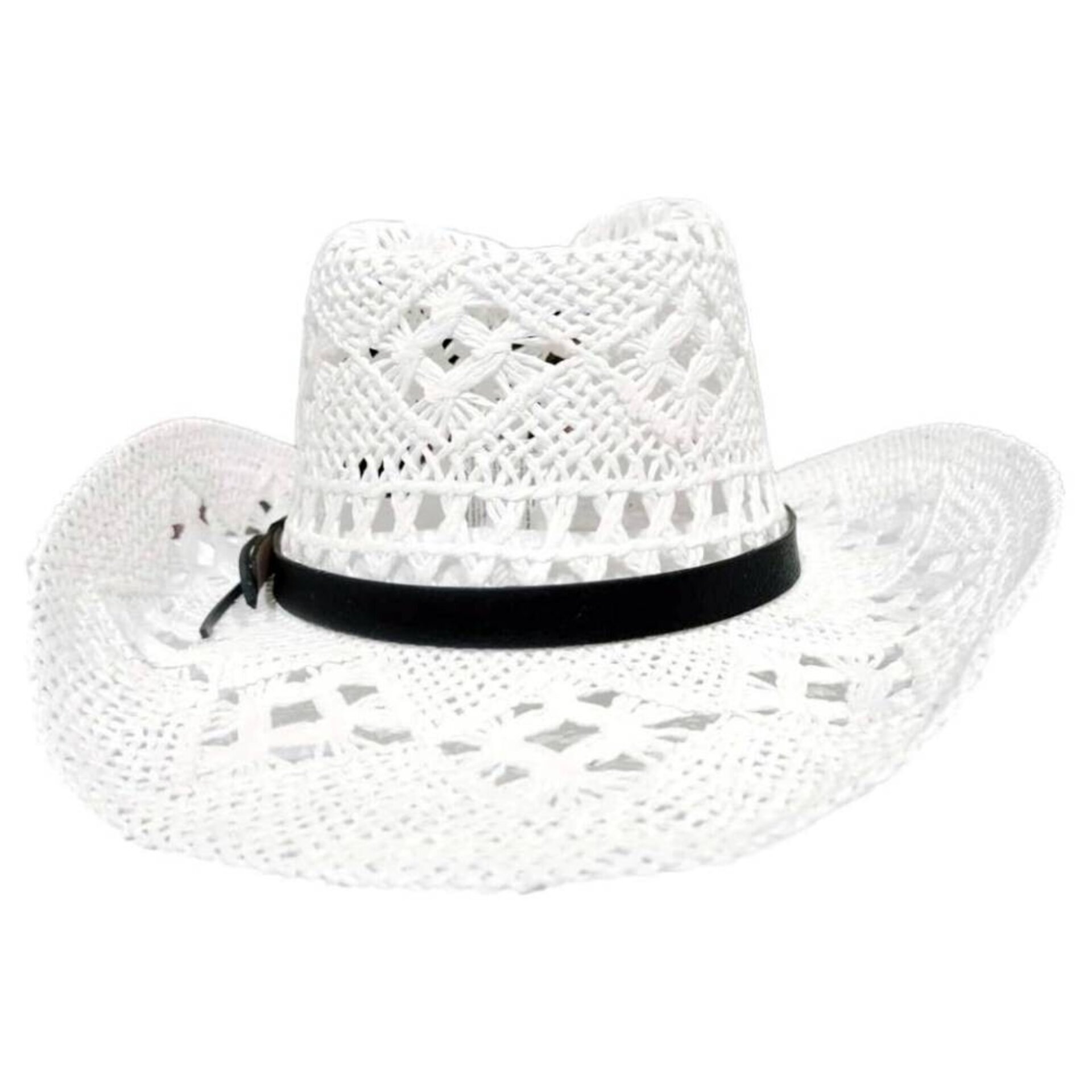 Sombrero Vaquero Paja Blanco | Unisex Estilo Western | Ajustable Cowboy Country - 5