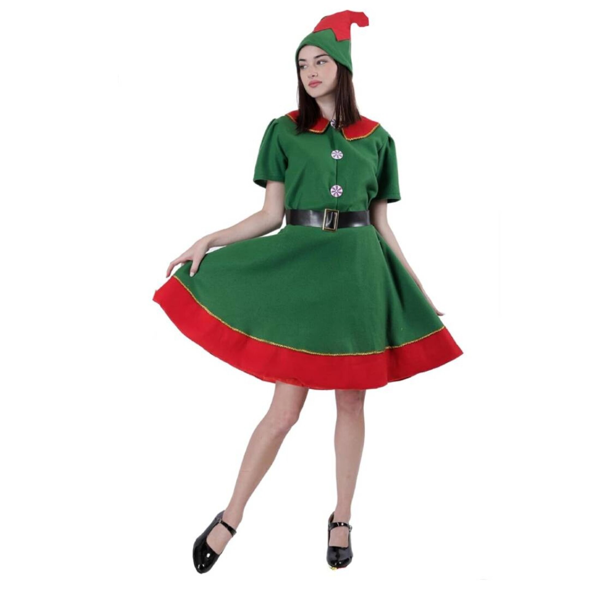 Disfraz Elfo - Duende Verde - Vestido Mujer Adulto - Navidad Regalos - 8