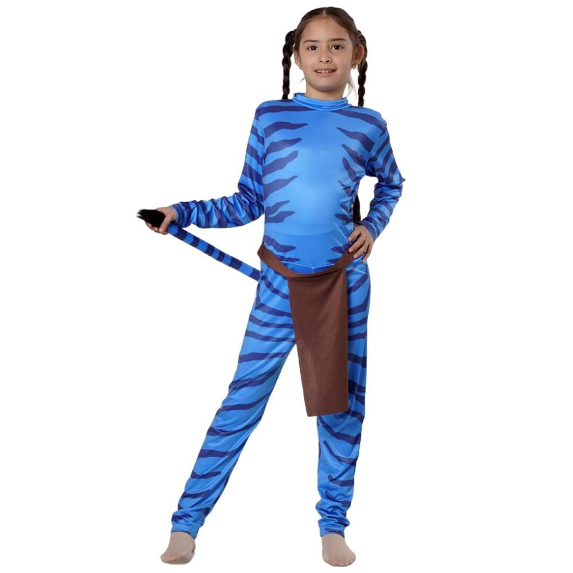 Disfraz Avatar Traje de Fantasía. Mono estampando Criatura Azul para Niñas - 1