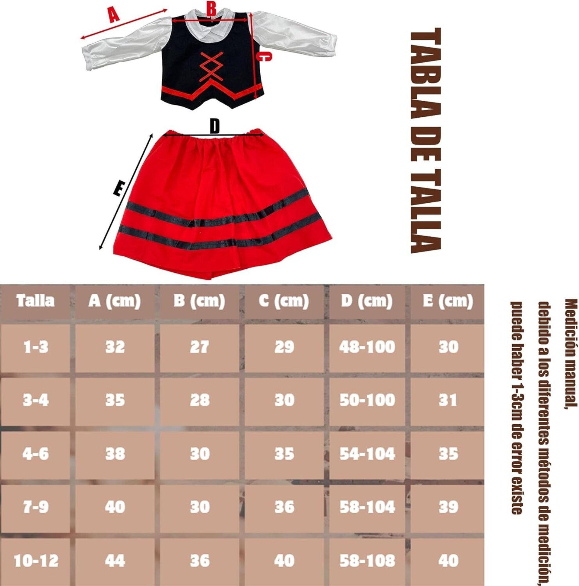 Disfraz Pastora Niña - Vestido Pastorcita Fiesta Navidad Carnaval 1 a 12 años - 6