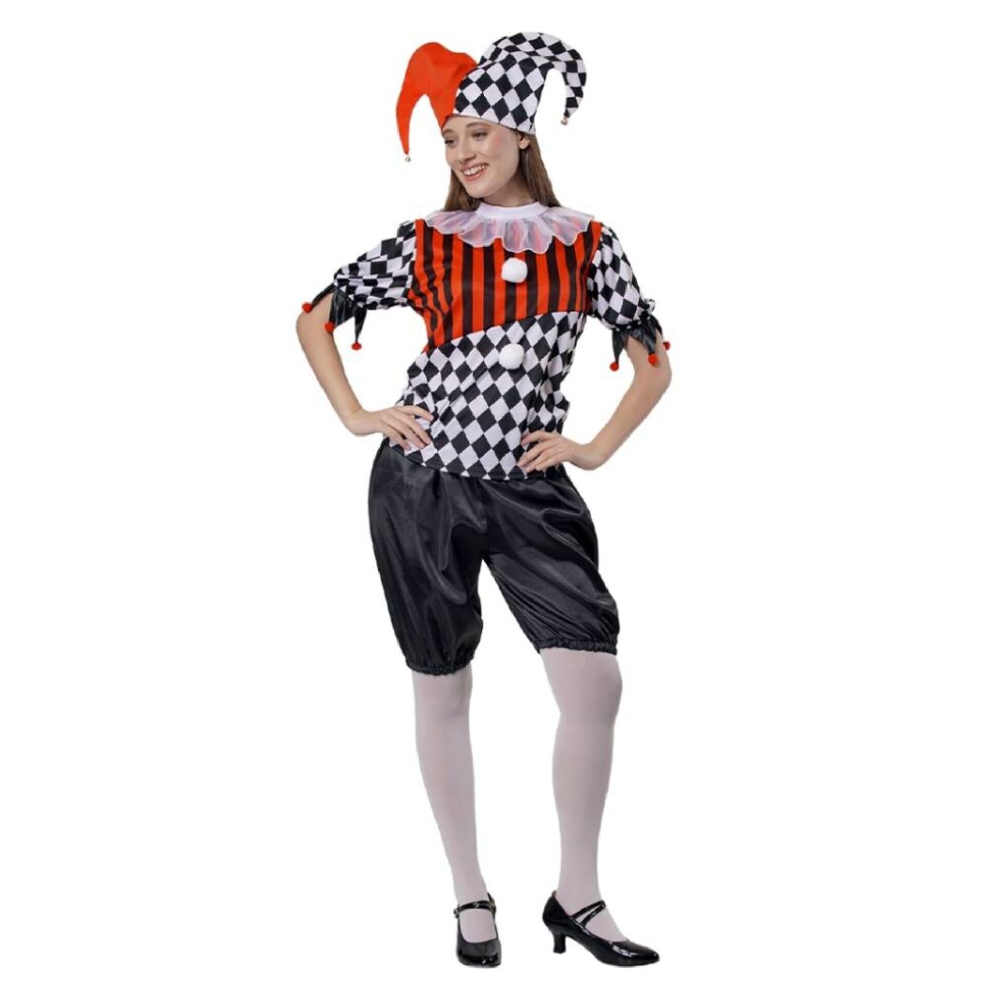 Disfraz Arlequina Mujer - Estilo Bufón de Circo - Disfraz Payaso Medieval Adulto - 4