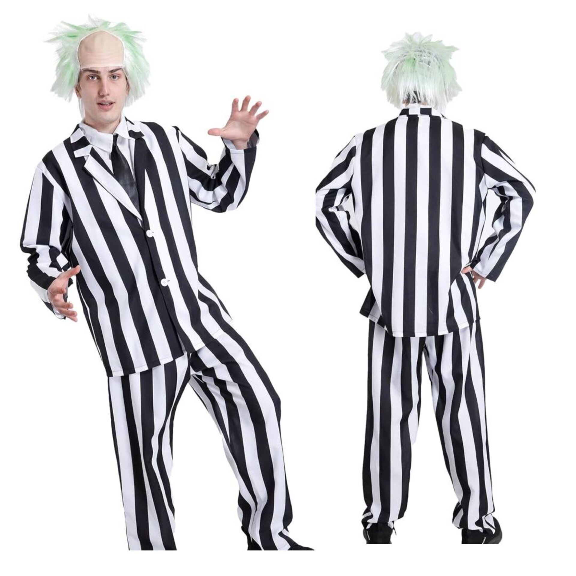 Disfraz Bitelchus Bitelchús Fantasma Ghost Beetlejuice Traje Adulto Hombre - 2