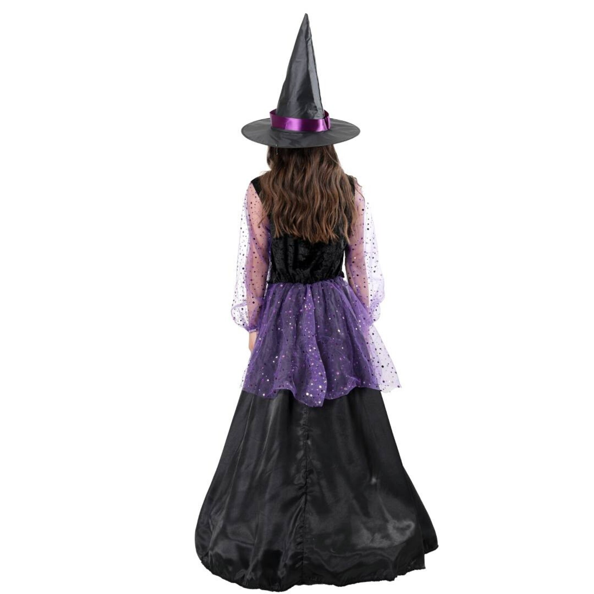 Disfraz Bruja Hechicera Niñas. Vestido y Sombrero Gótico. Halloween Carnaval - 4