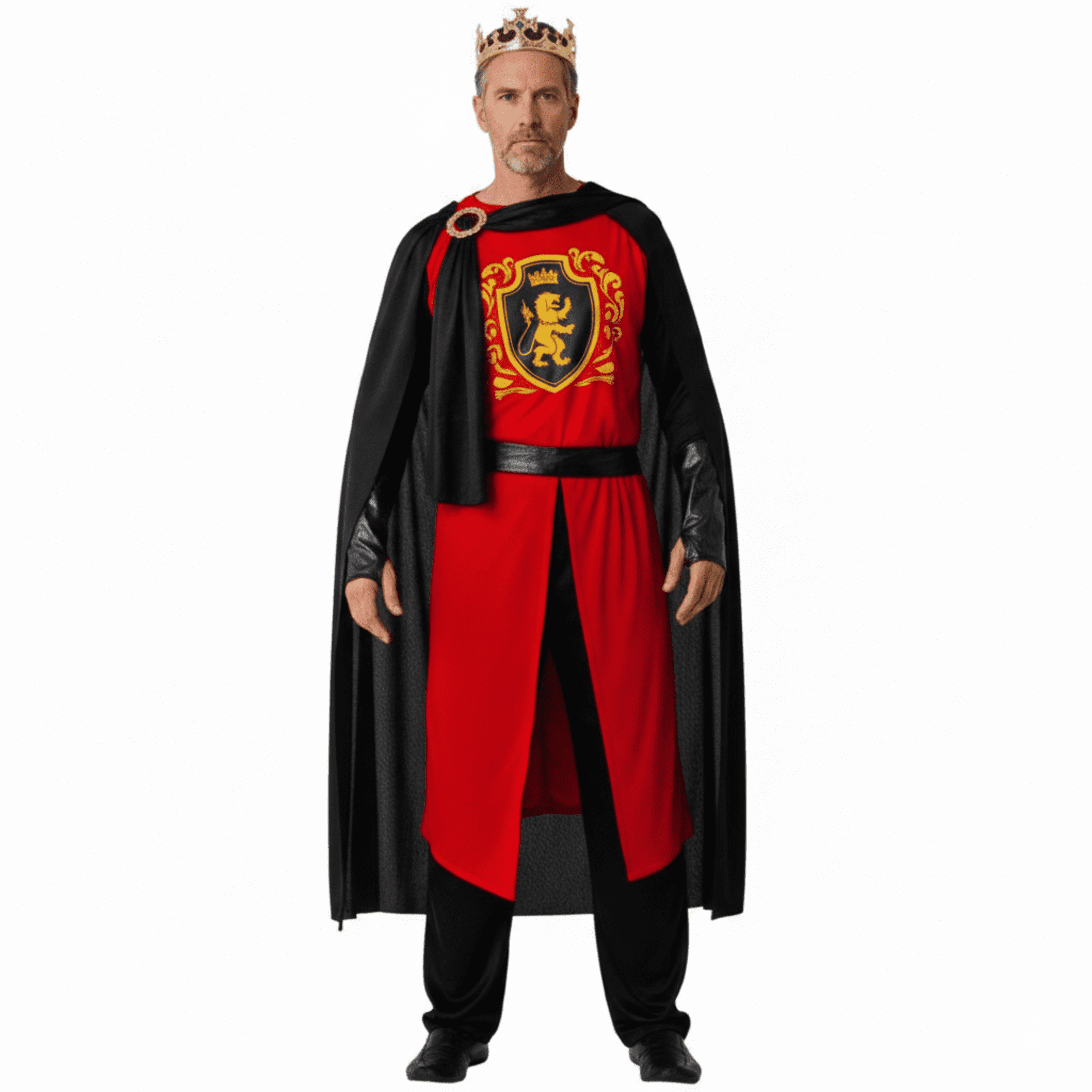 Disfraz Rey Medieval Hombre - Set Con Capa, Túnica y Corona | Talla Única M-L - 2