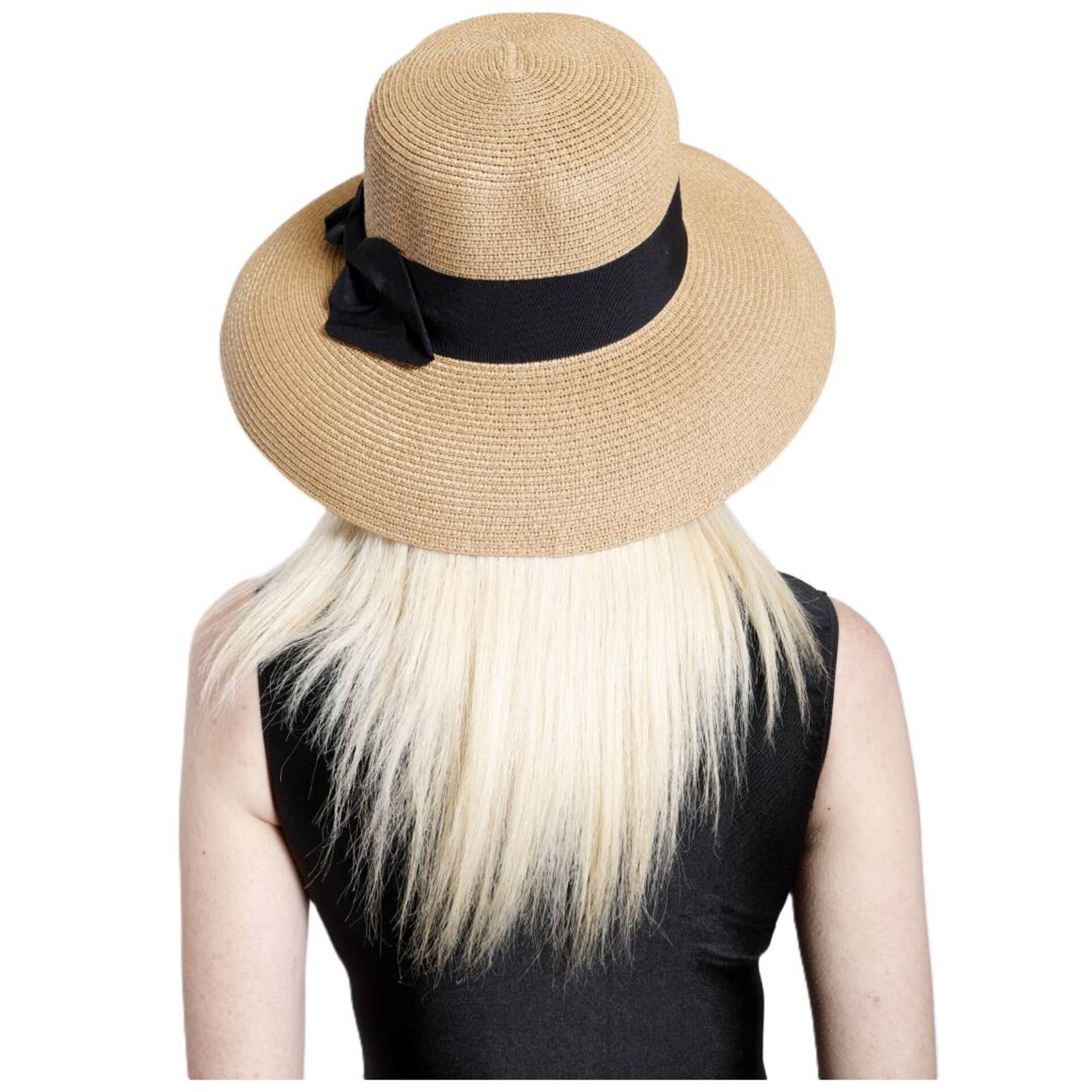 Sombrero Paja Mujer | Marrón Cordón Ajustable | Ala ancha Fedora Talla Única - 5