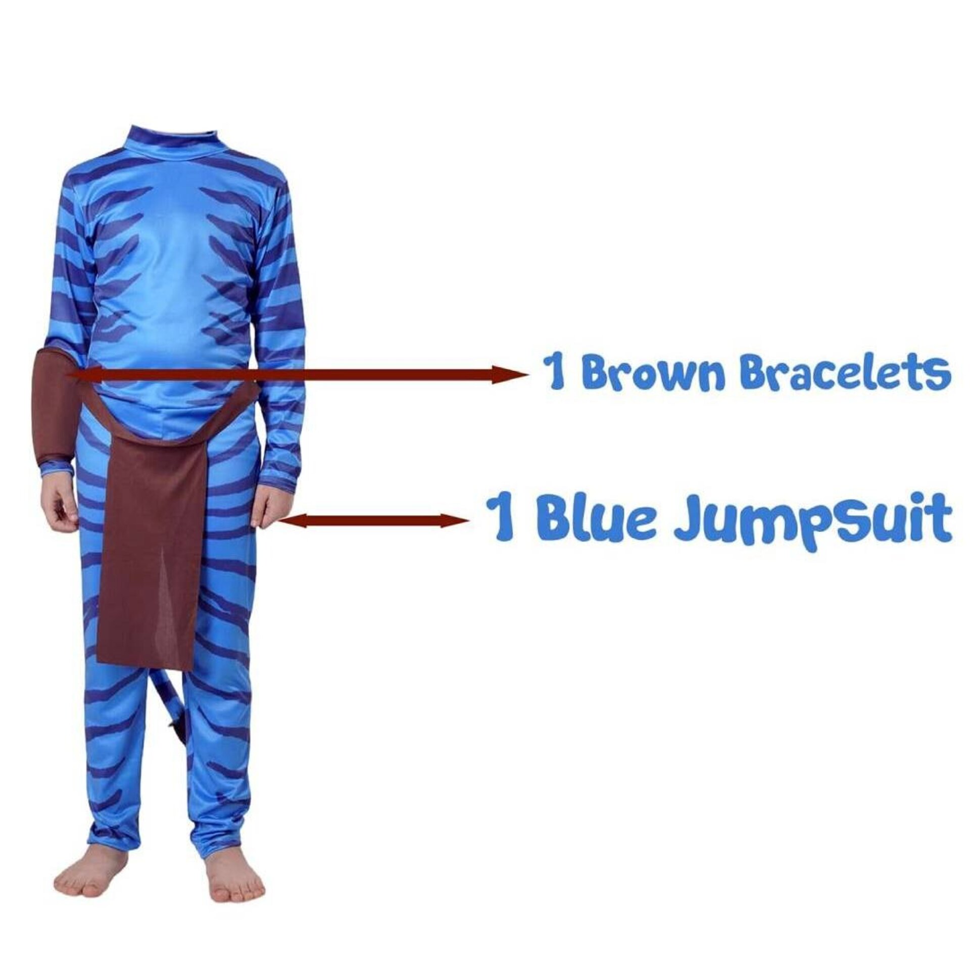 Disfraz Avatar Traje de Fantasía. Mono estampando Criatura Azul para Niñas - 2