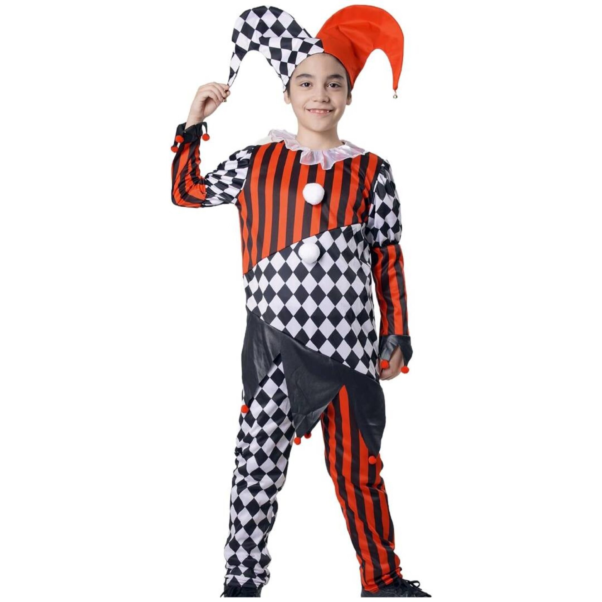 Disfraz de Payaso de Terror para Niños. Traje Arlequín Gorro Halloween Carnaval - 3