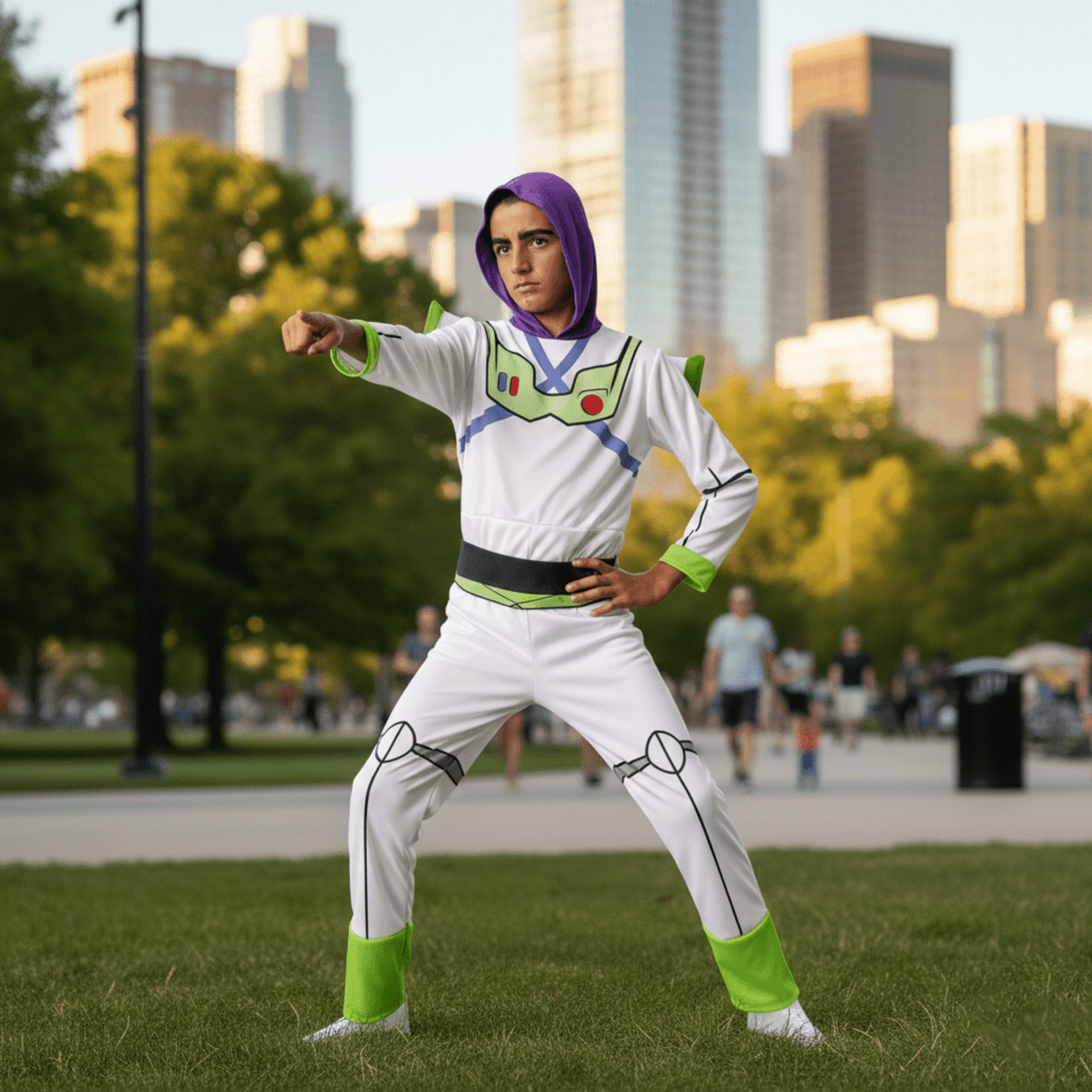 Disfraz de Guardián Galáctico para Niños - Mono Enterizo Con Capucha + Alas - 2