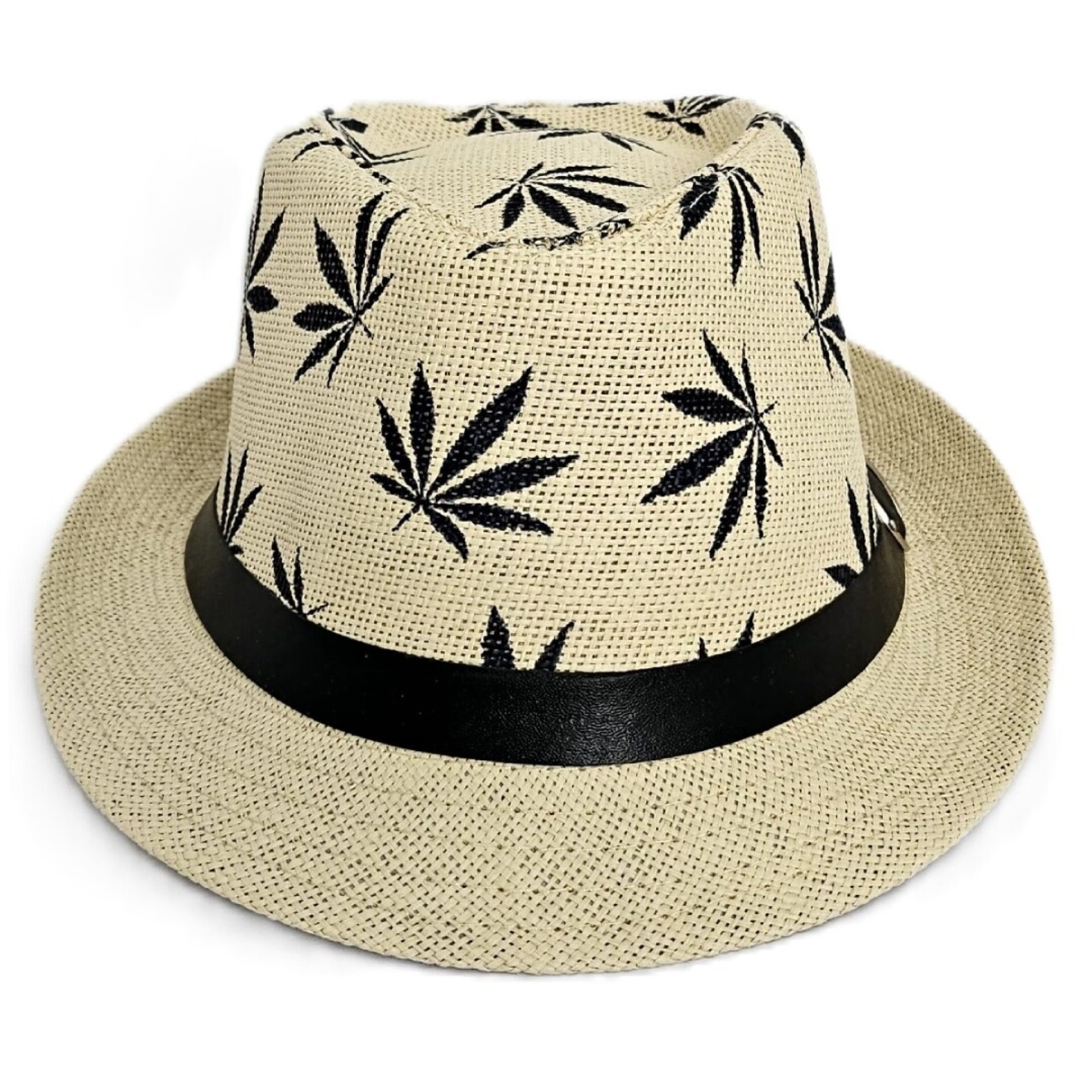 Sombrero Trilby Fedora Clásico Beige Gorro Estampado Paja de Papel Adulto M/L - 2
