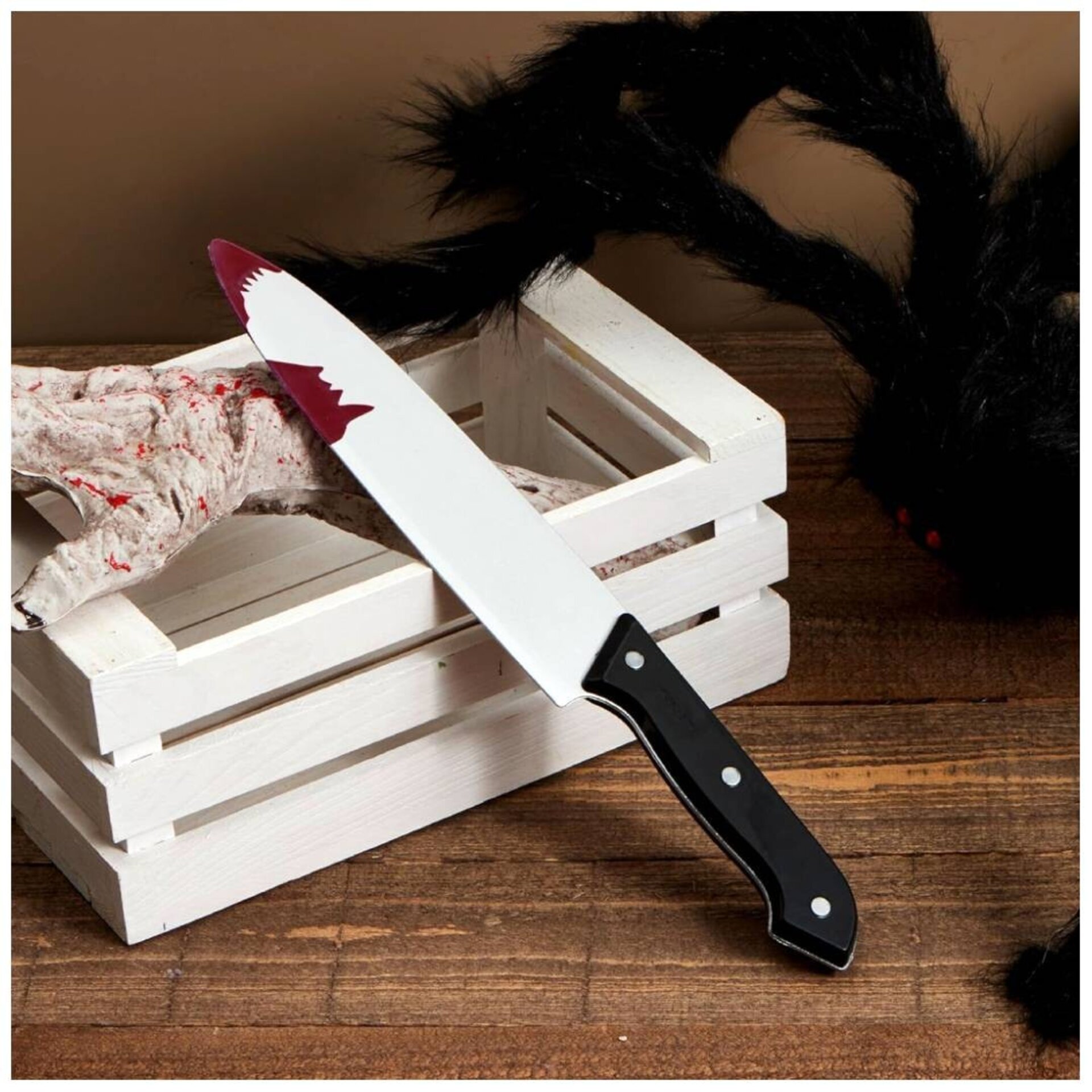 Cuchillo Sangriento Falso para Disfraz - Accesorio de Halloween y Carnaval - 1