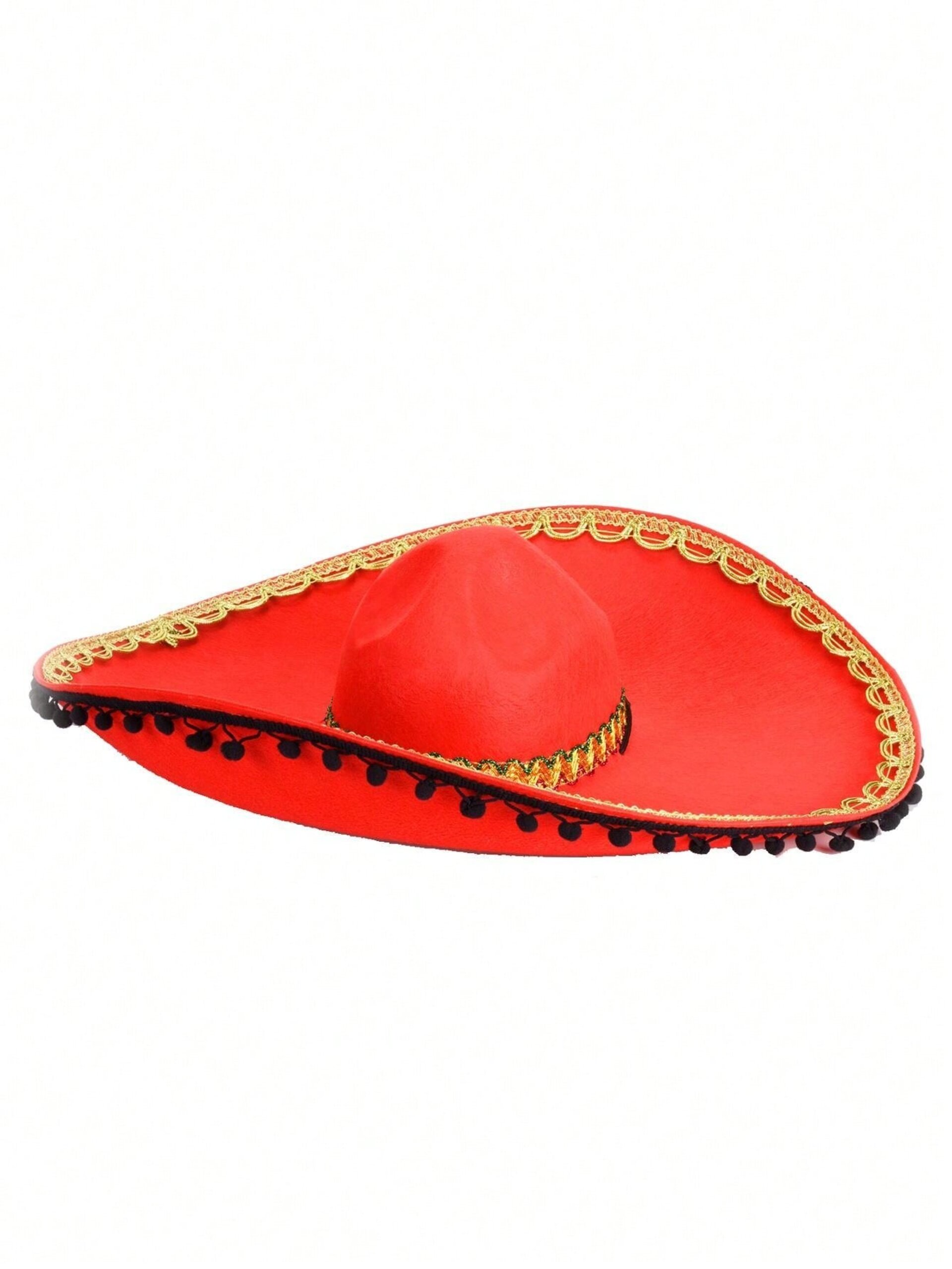 Sombrero Mexicano Rojo Mariachi , Disfraz Fiesta Mexicana para adulto - 2