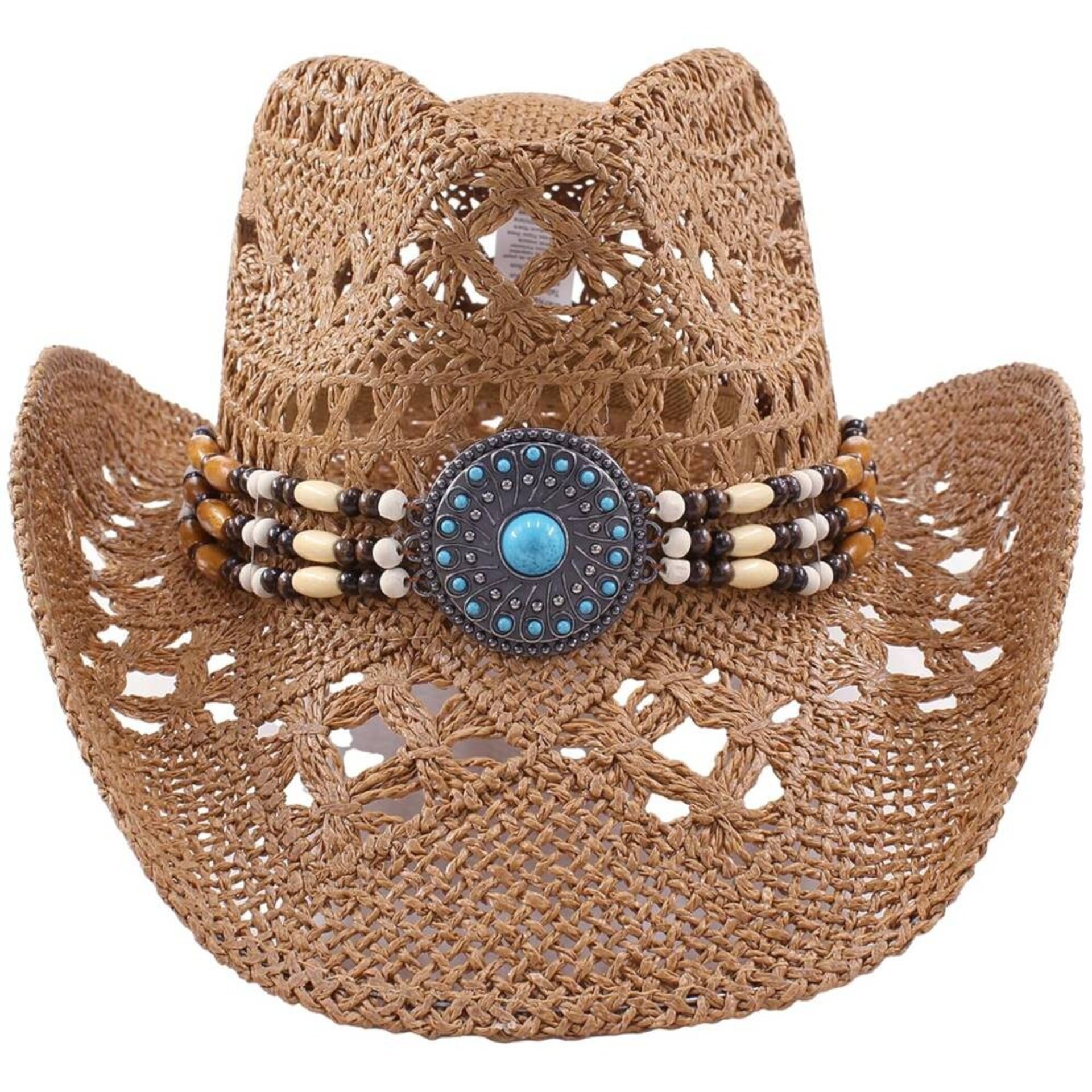 Sombrero Vaquero Paja Unisex | Cowboy Marrón Western | Alas Anchas Baile Country - 3