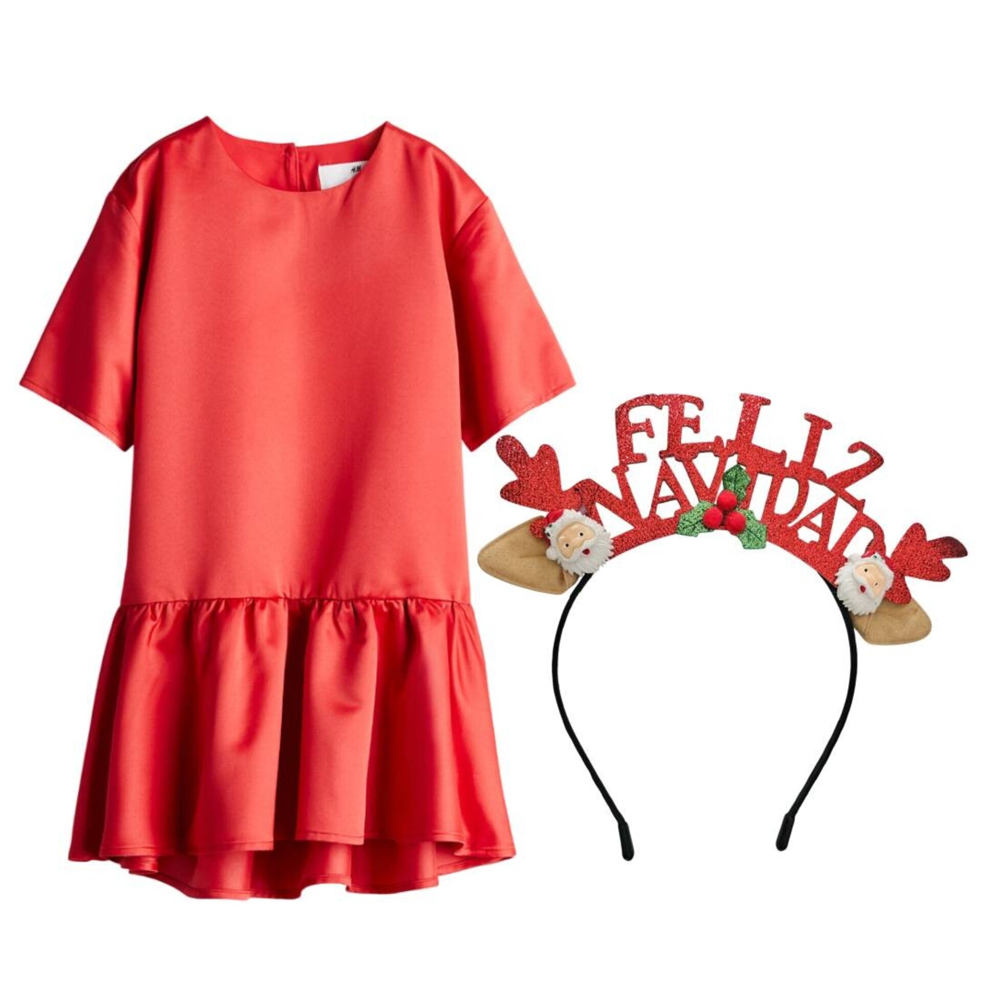 Vestido Rojo Satén para niñas - 2