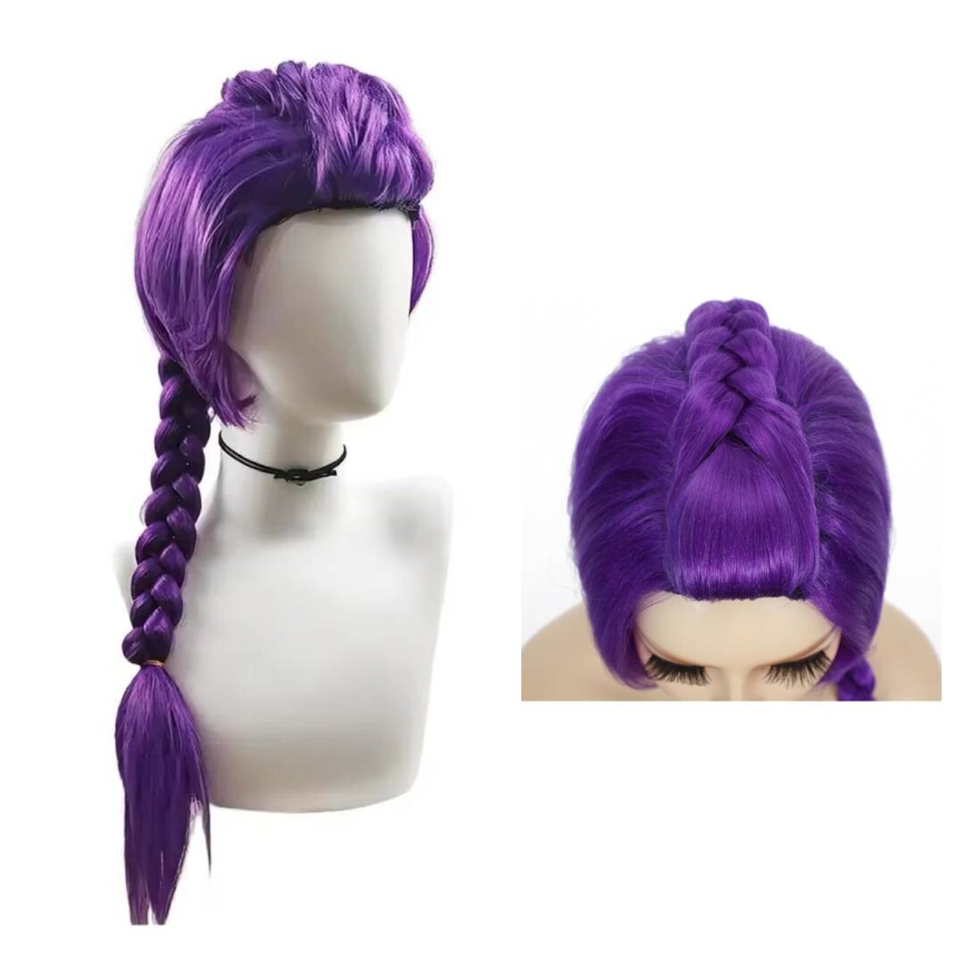 Peluca K-pop Rumi Trenza Larga Morada - Cazadora de Demonios - Niñas y Adultos - 2