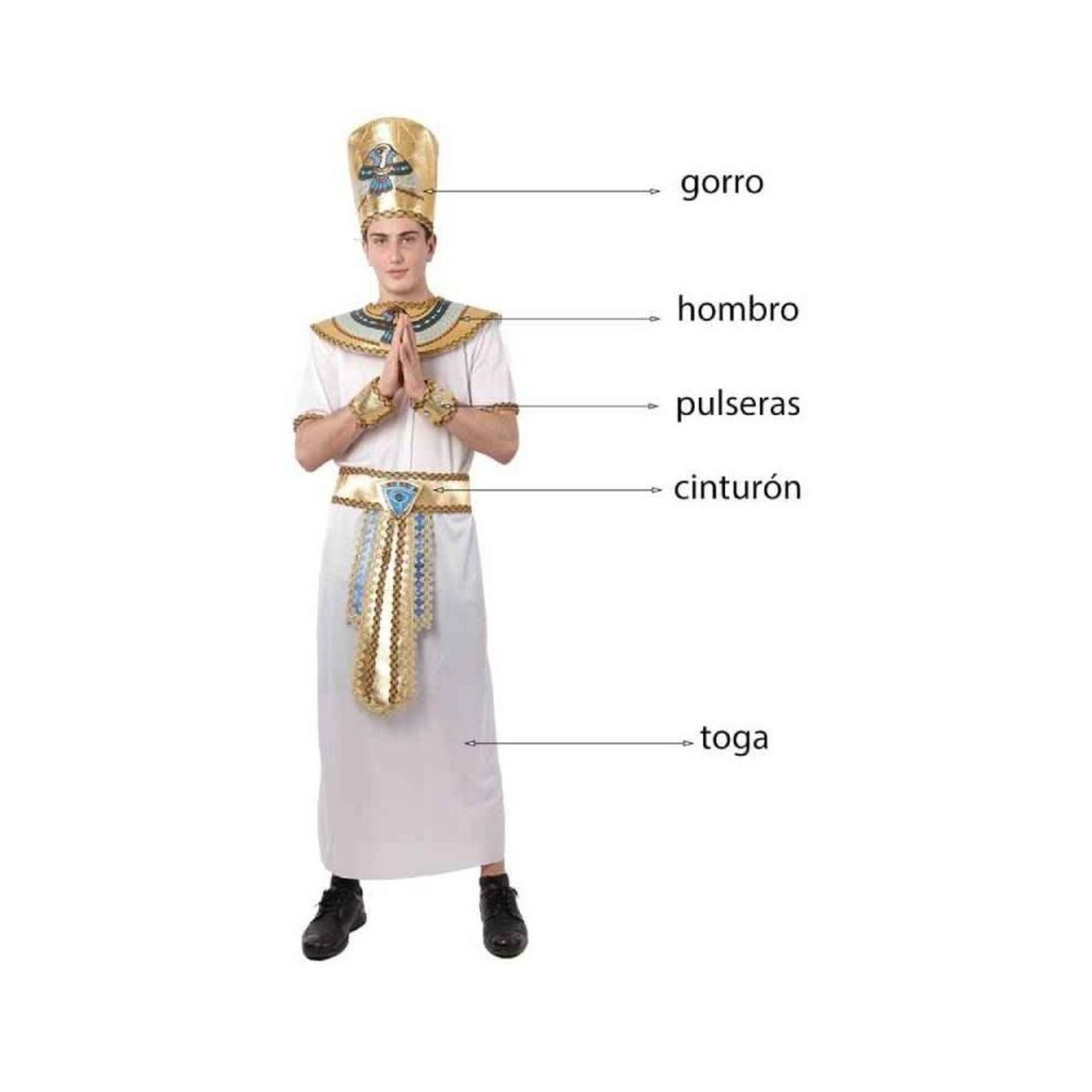 Disfraz Faraón Egipcio Adulto | Toga Histórica | Carnaval Halloween - 5