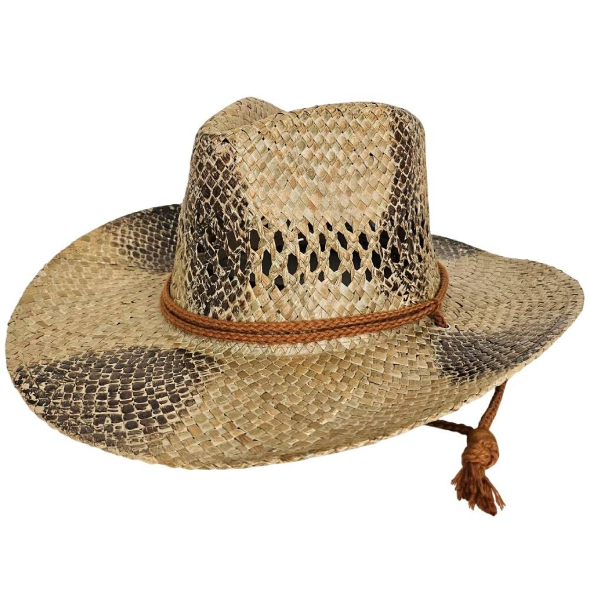 Sombrero Paja Natural Unisex | Estampado Serpiente | Ajustable Western - 2