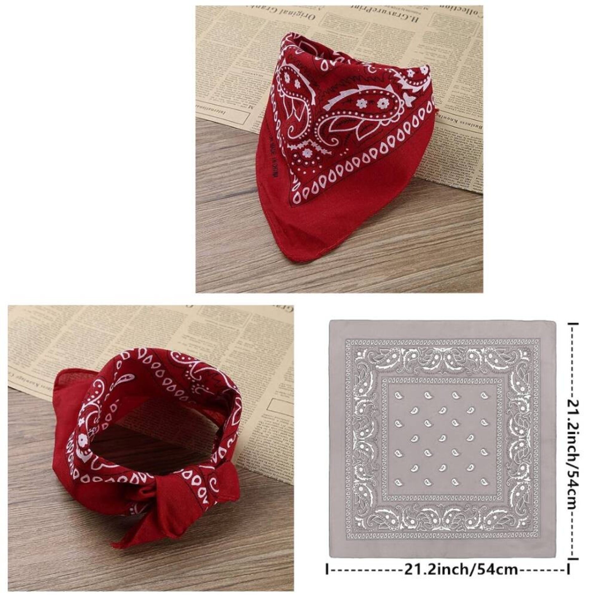 Sombrero Vaquero Marrón con Bandana pañuelo estampado para Adulto - 6
