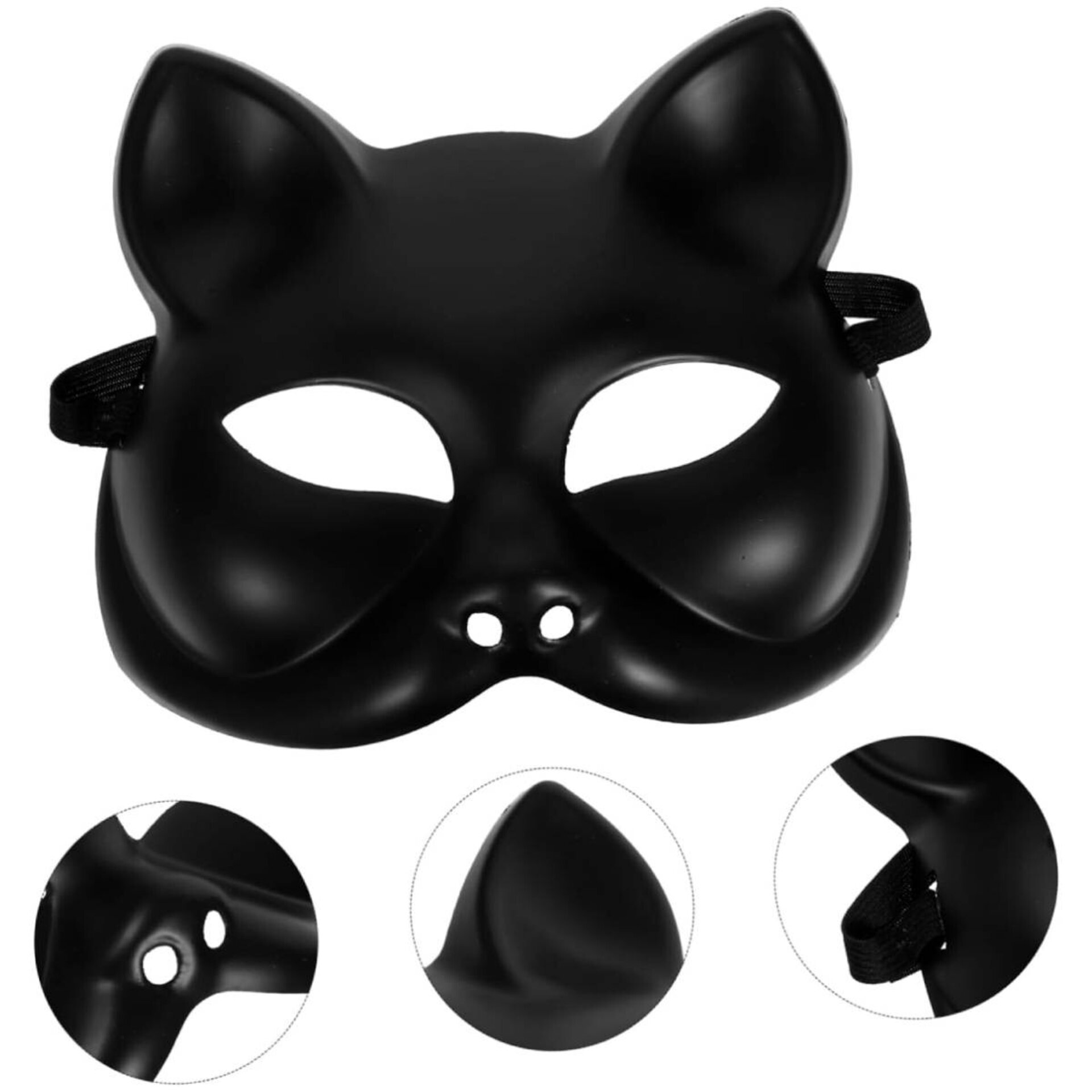 Máscara Gata Sexy Gatúbela Talla única ajustable para chicas Careta Negra - 4