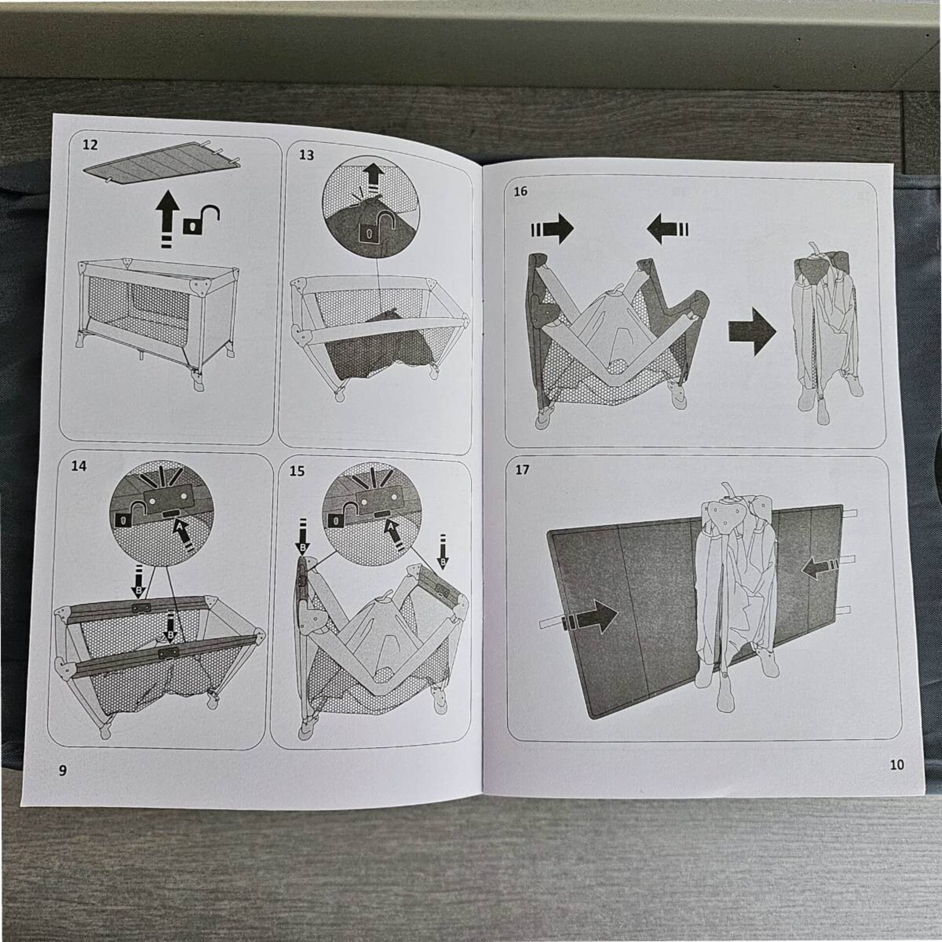 Cuna de bebé portátil de viaje, Cama plegable ajustable para Bebes hasta 15 kg - 14