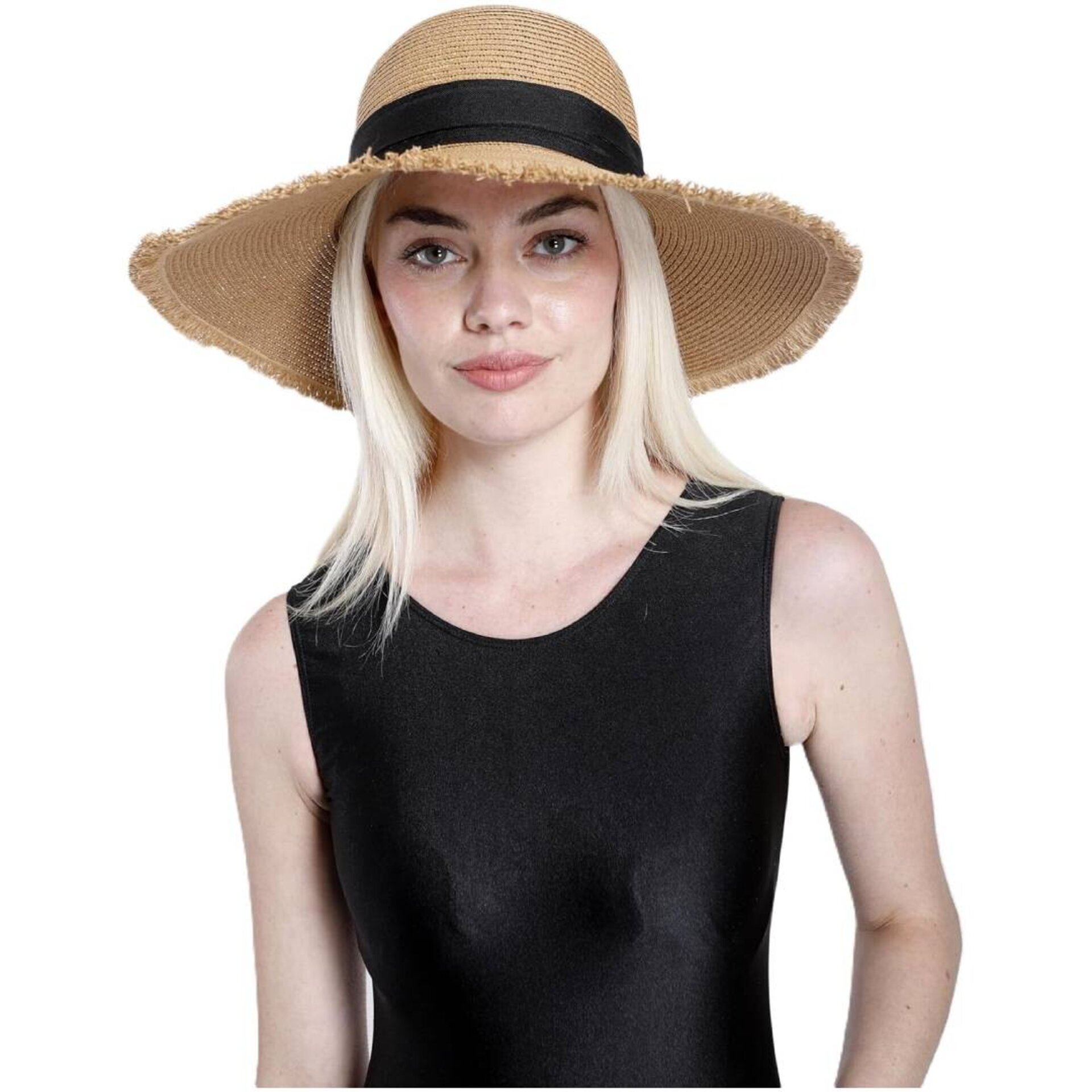 Sombrero de Paja Ajustable para Mujer, ala Ancha, Pamela Grande, Sombrero Mujer - 5