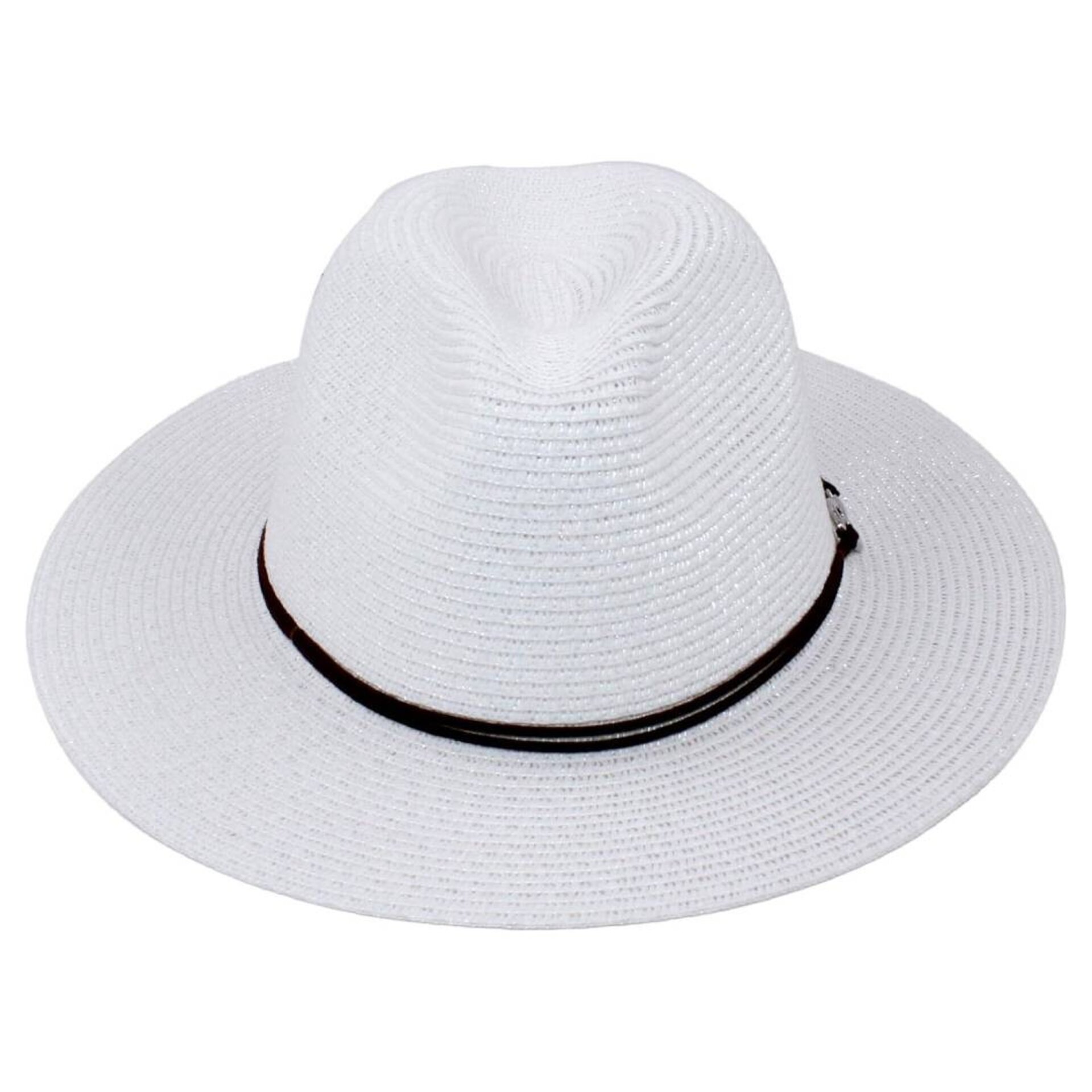 Sombrero Panamá Ala Ancha Paja Blanco Adulto Unisex - 1