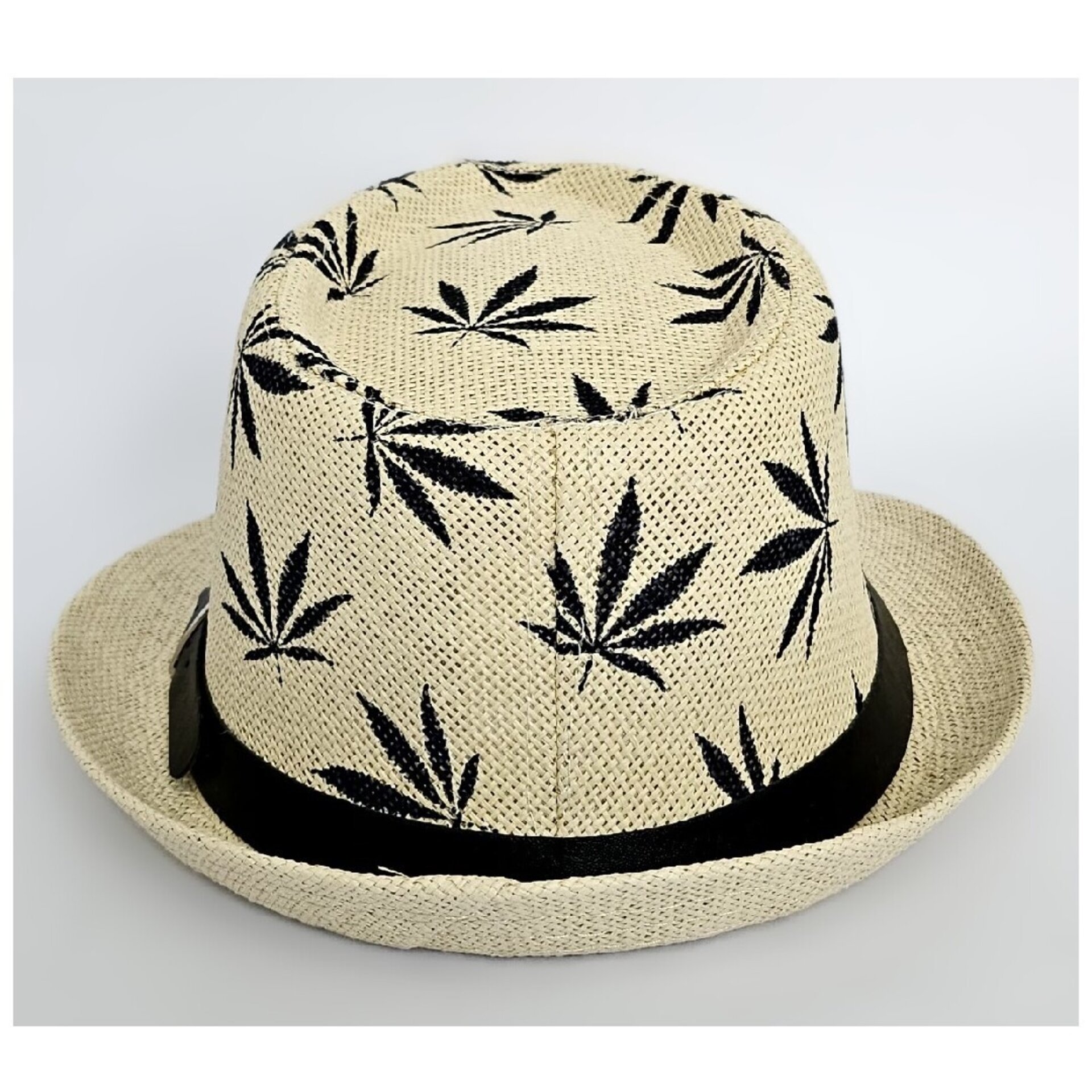 Sombrero Trilby Fedora Clásico Beige Gorro Estampado Paja de Papel Adulto M/L - 4