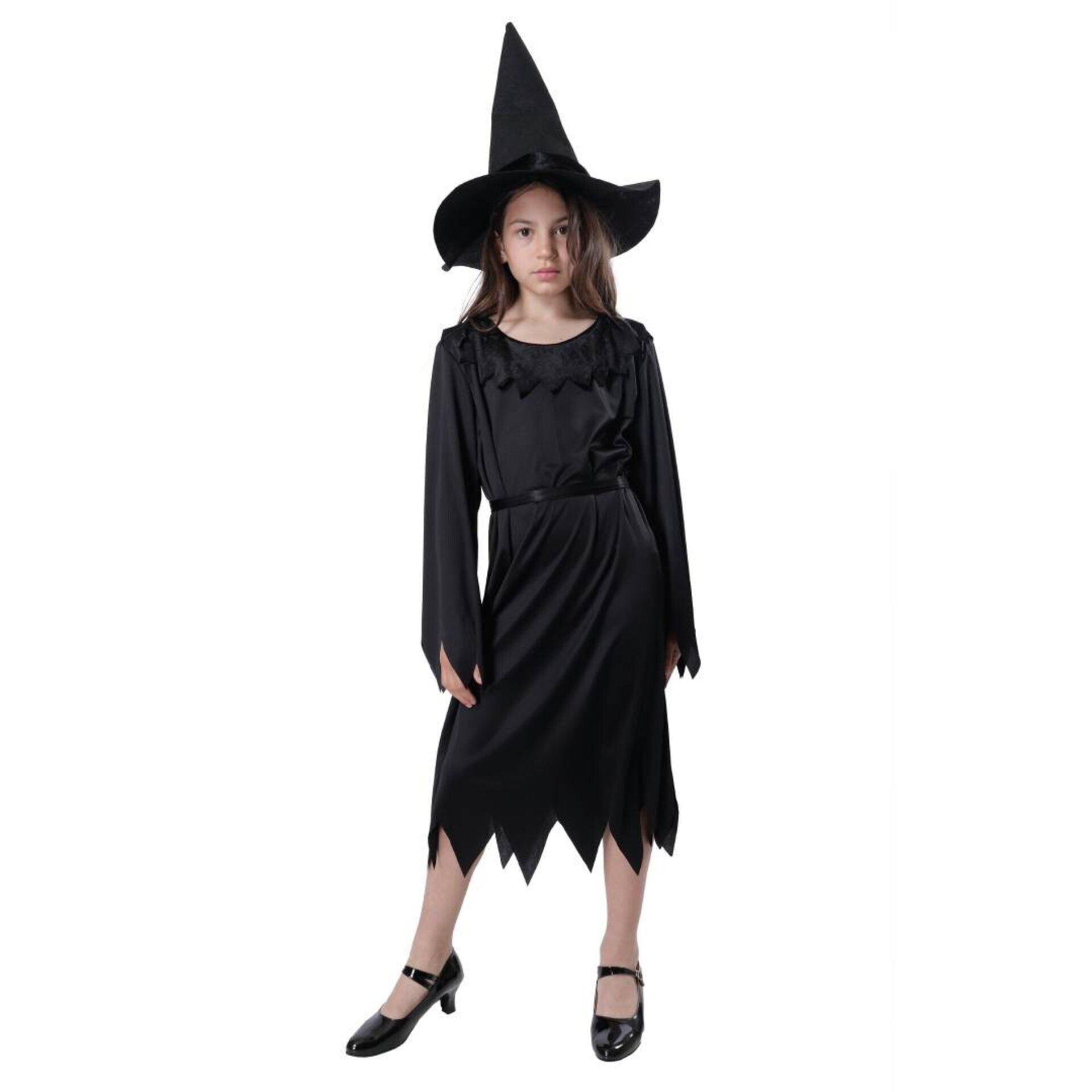 Disfraz Bruja con Sombrero Negro para niñas Talla 3 a 12 años - 1